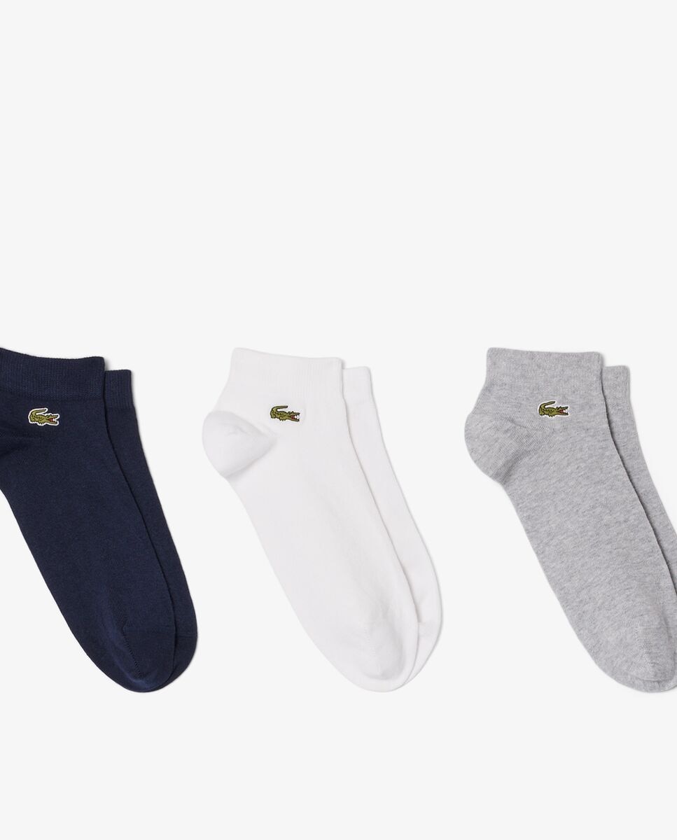 Pack unisex de 3 calcetines unisex bajos en blanco - Lacoste - Gris oscuro Gris oscuro-1