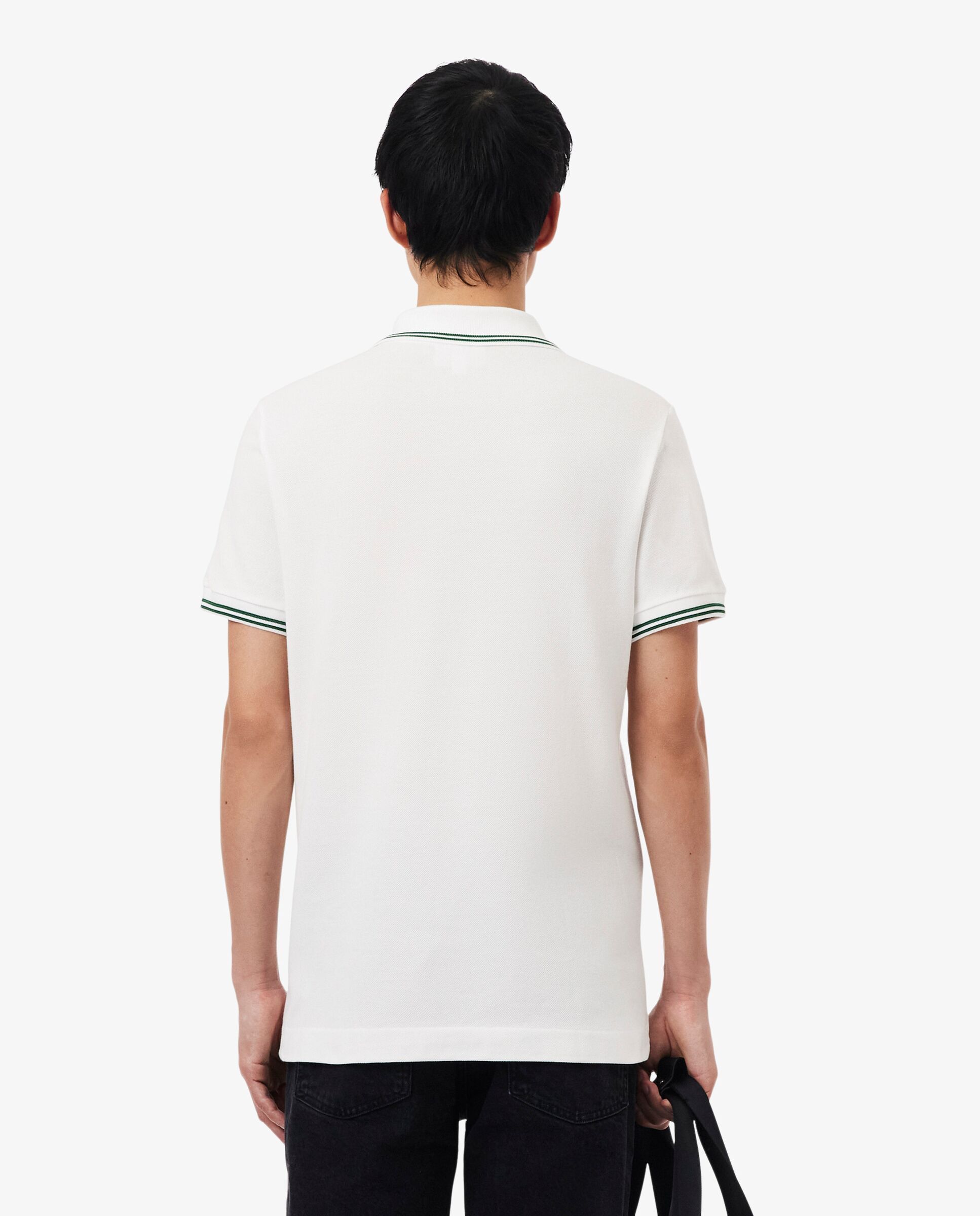 Polo de hombre de corte regular con ribetes decorativos de manga corta - Lacoste - Blanco Blanco-2