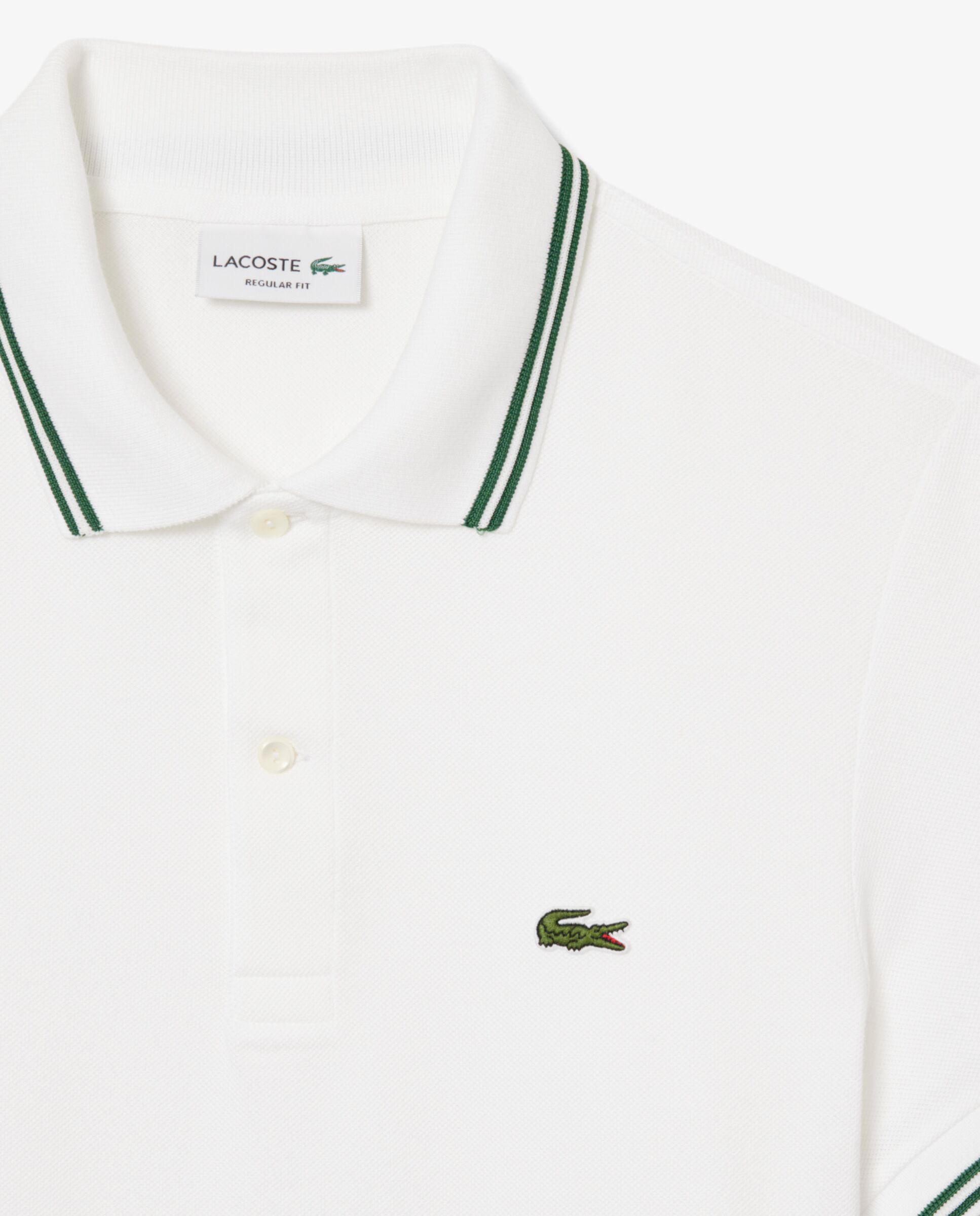 Polo de hombre de corte regular con ribetes decorativos de manga corta - Lacoste - Blanco Blanco-5