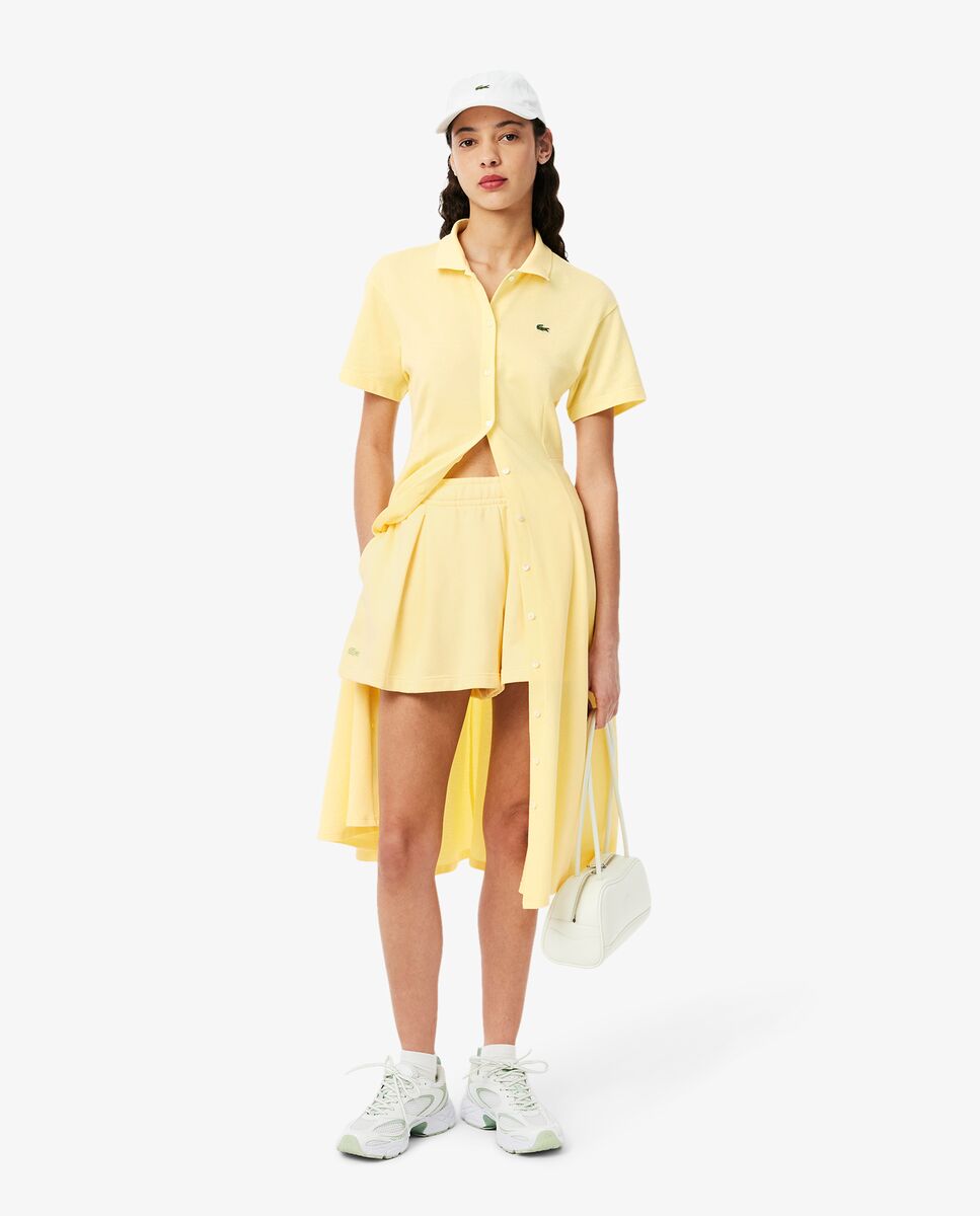 Vestido Polo de mujer con vuelo de minipiqué en de manga corta - Lacoste - Amarillo Amarillo-4
