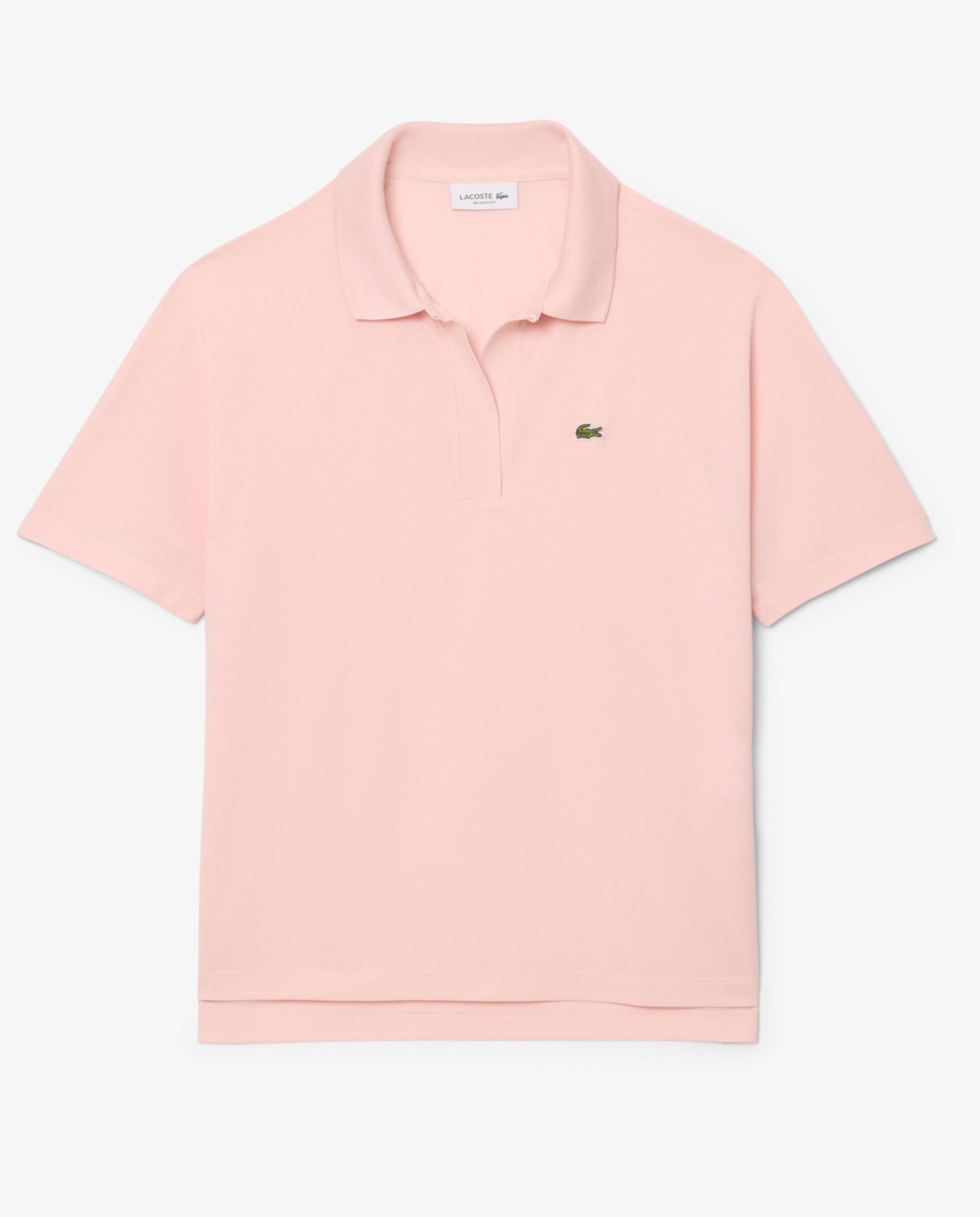 Polo de mujer de corte holgado de piqué vaporoso en negro de manga corta - Lacoste - Rosa Rosa-6