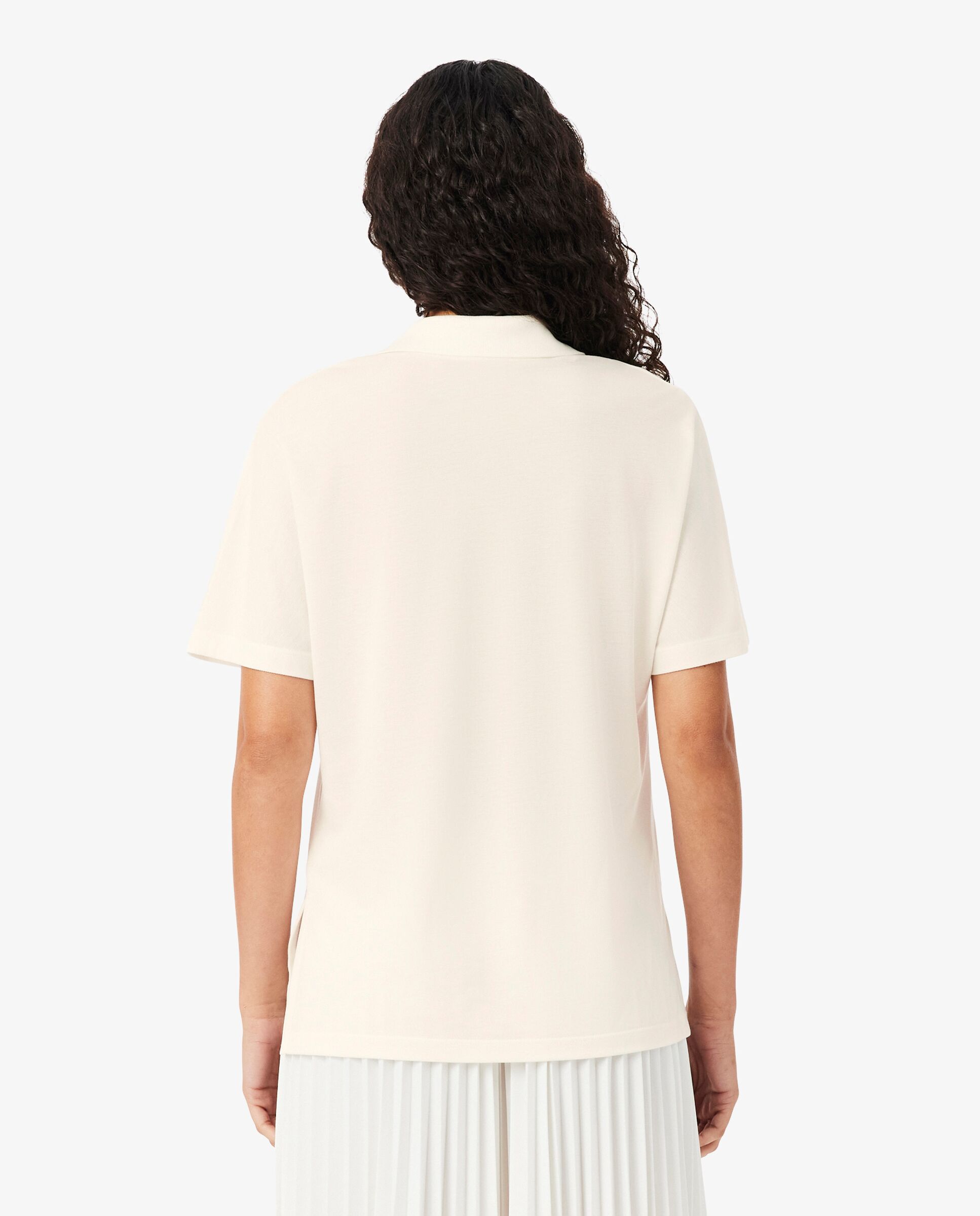 Polo de mujer de corte holgado de piqué vaporoso en negro de manga corta - Lacoste - Blanco Blanco-2