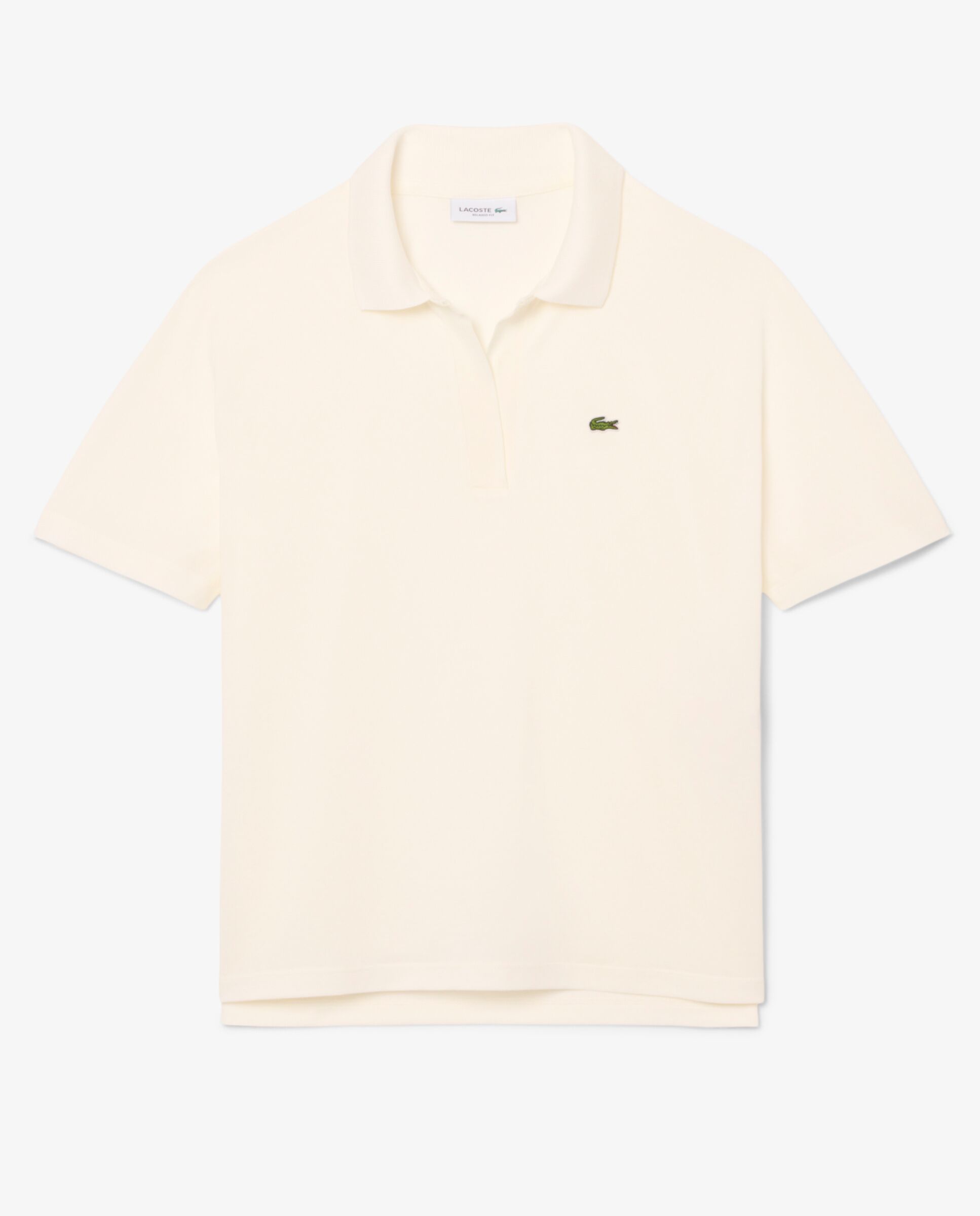 Polo de mujer de corte holgado de piqué vaporoso en negro de manga corta - Lacoste - Blanco Blanco-5