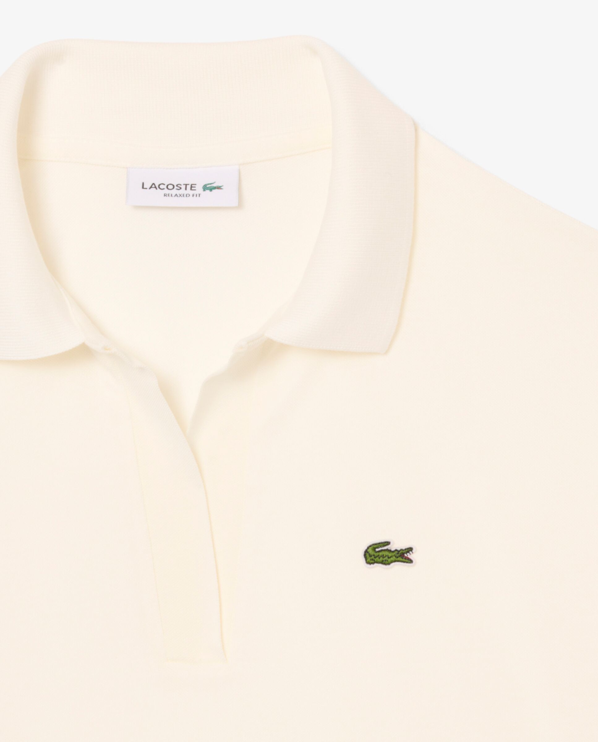 Polo de mujer de corte holgado de piqué vaporoso en negro de manga corta - Lacoste - Blanco Blanco-6