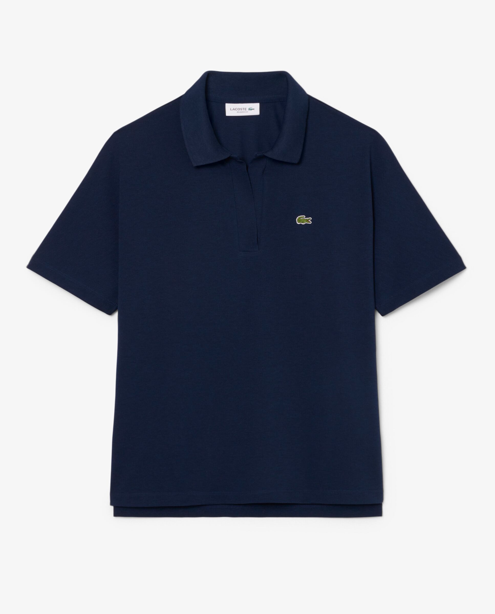 Polo de mujer de corte holgado de piqué vaporoso en negro de manga corta - Lacoste - Azul marino Azul marino-5