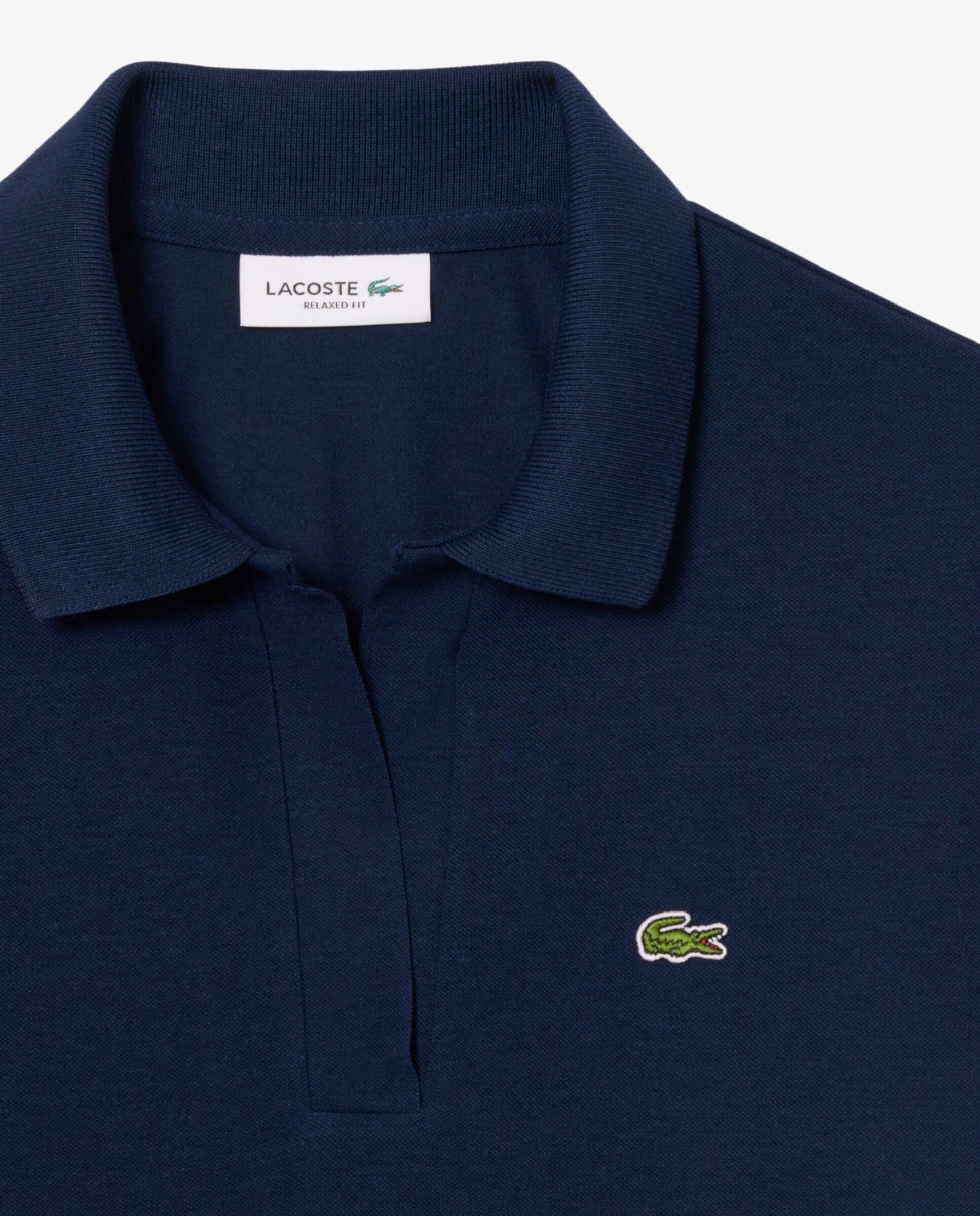 Polo de mujer de corte holgado de piqué vaporoso en negro de manga corta - Lacoste - Azul marino Azul marino-6
