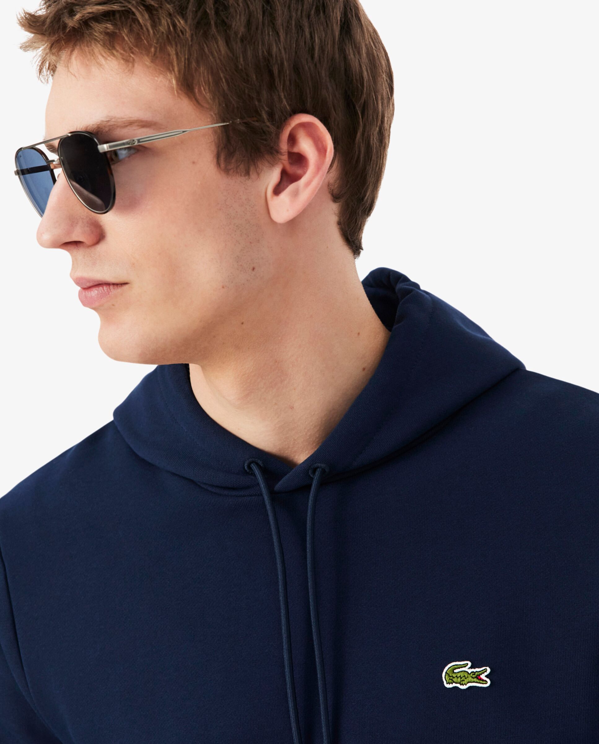 Sudadera de hombre con capucha de felpa de algodón - Lacoste - Azul marino Azul marino-3