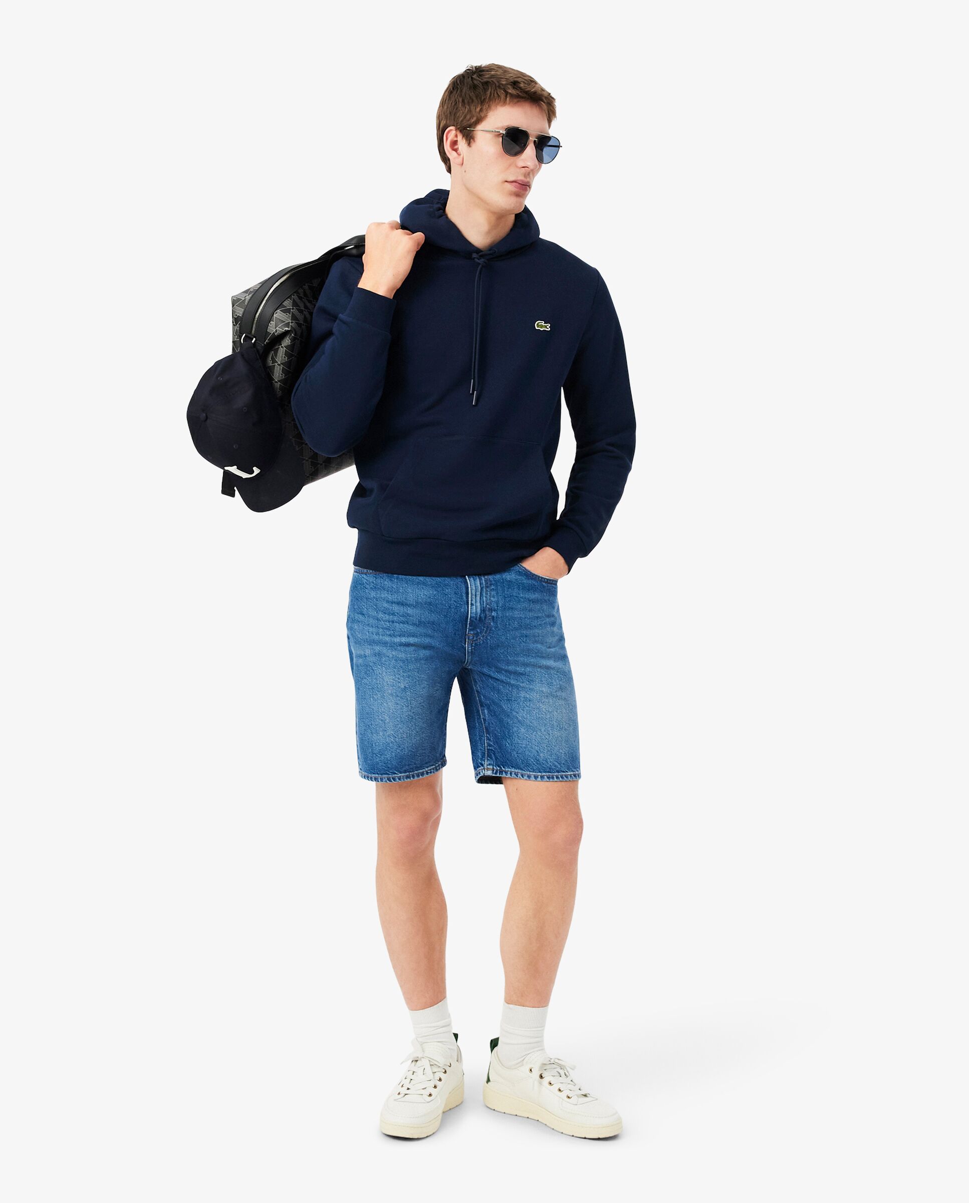 Sudadera de hombre con capucha de felpa de algodón - Lacoste - Azul marino Azul marino-4