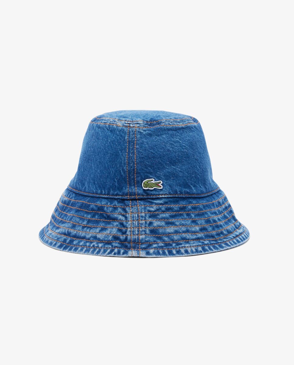 Imagen 5 de Gorro de mujer de pescador de sarga de algodón en azul - Lacoste - Azul claro Azul claro