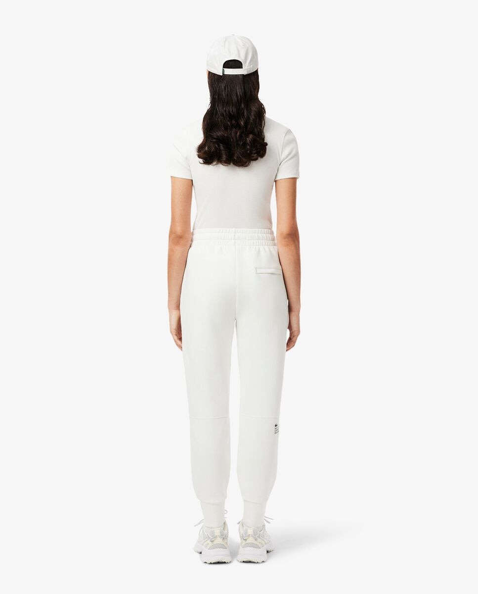 Jogger de mujer ajustado de felpa de algodón - Lacoste - Blanco Blanco-2