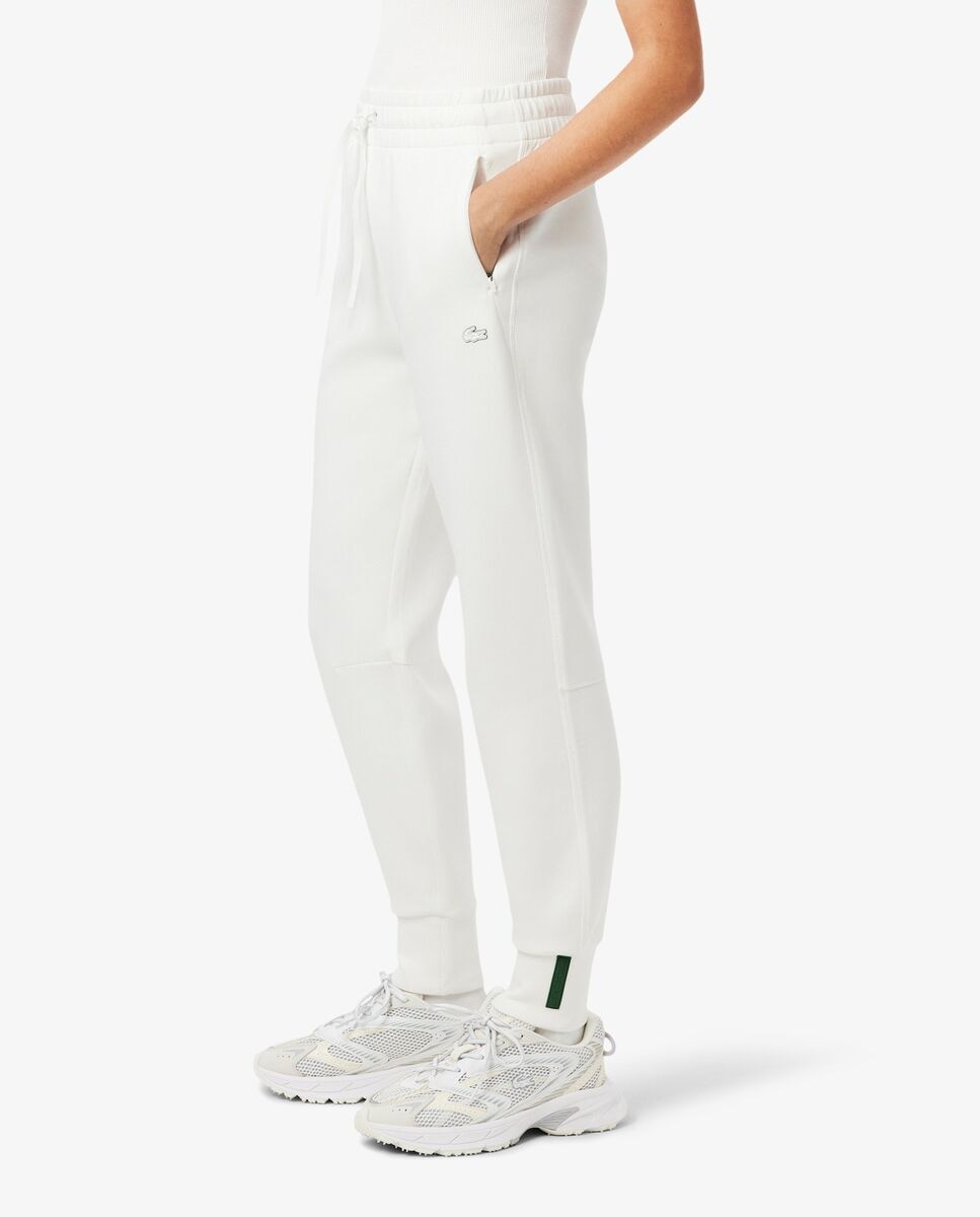 Jogger de mujer ajustado de felpa de algodón - Lacoste - Blanco Blanco-3