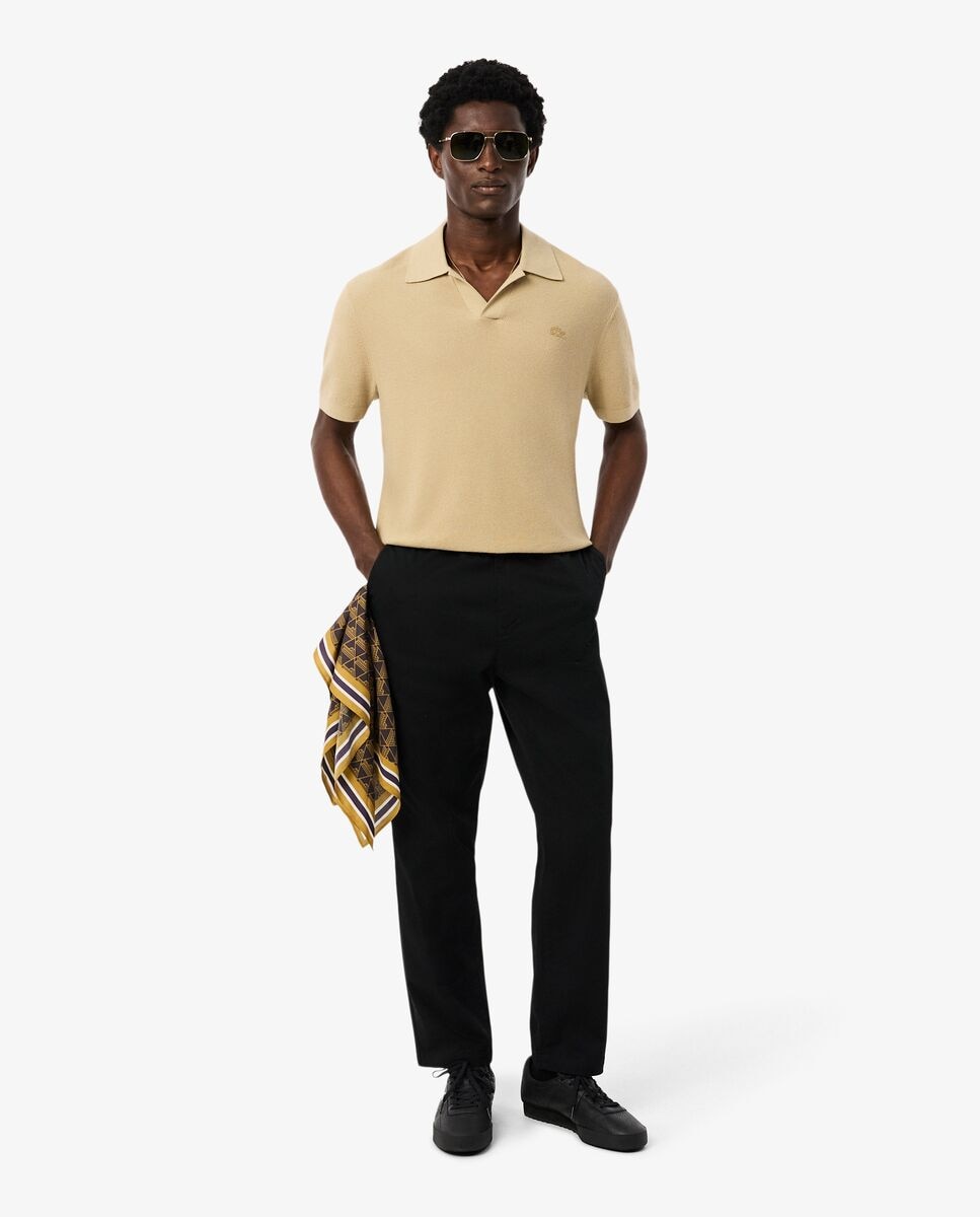 Pantalones joggers de hombre de corte regular - Lacoste - Marrón claro Negro-4