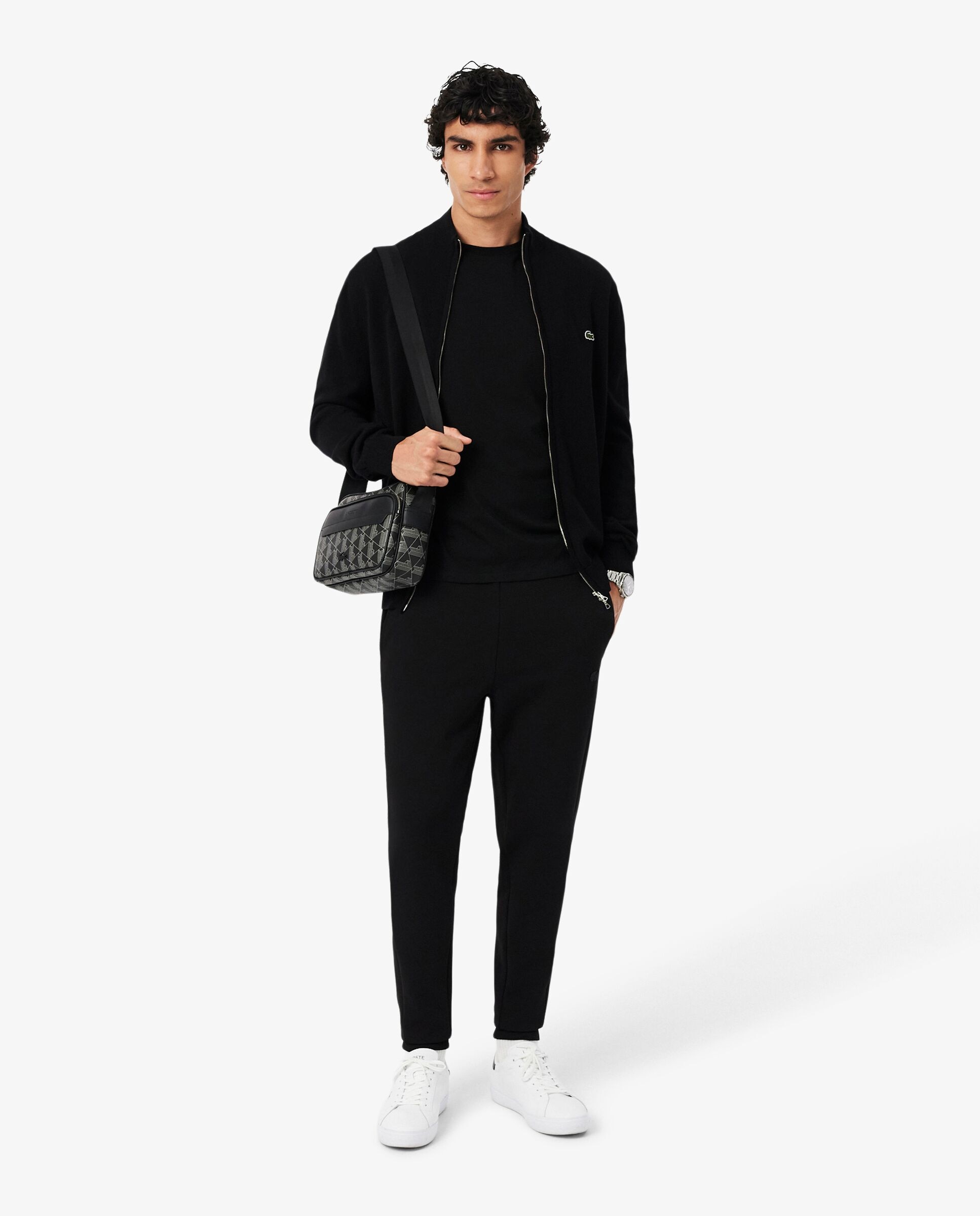 Imagen 4 de Pantalón de hombre de chánda ajustado de punto jersey - Lacoste - Negro Negro