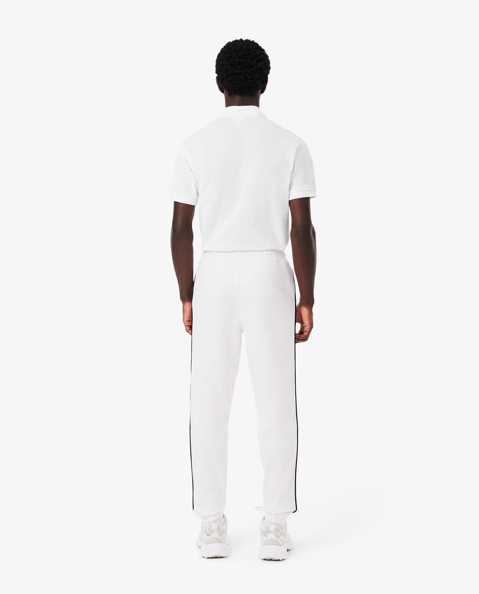 Pantalón de hombre de chándal con ribete de logotipo - Lacoste - Blanco Blanco-2