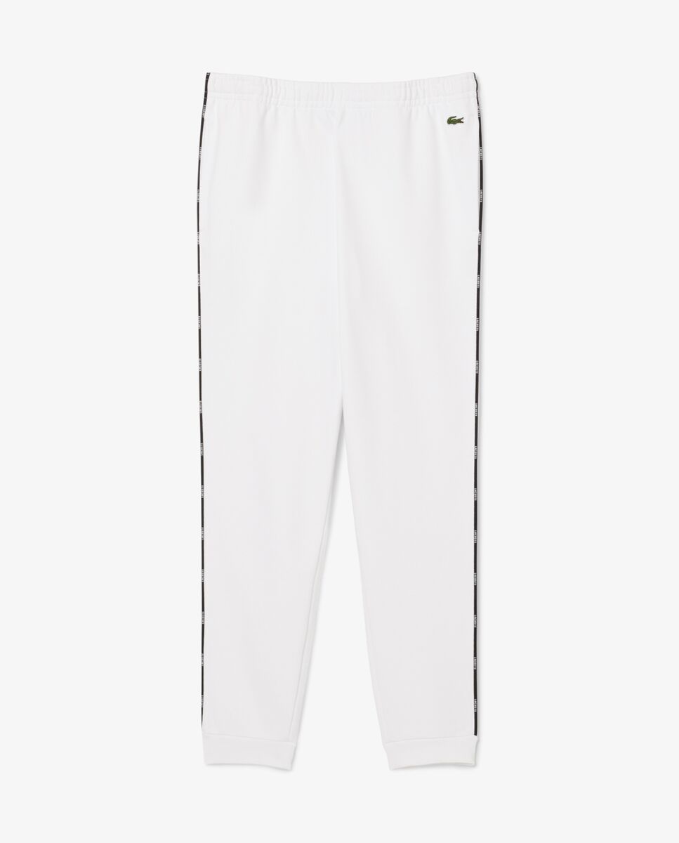 Pantalón de hombre de chándal con ribete de logotipo - Lacoste - Blanco Blanco-5