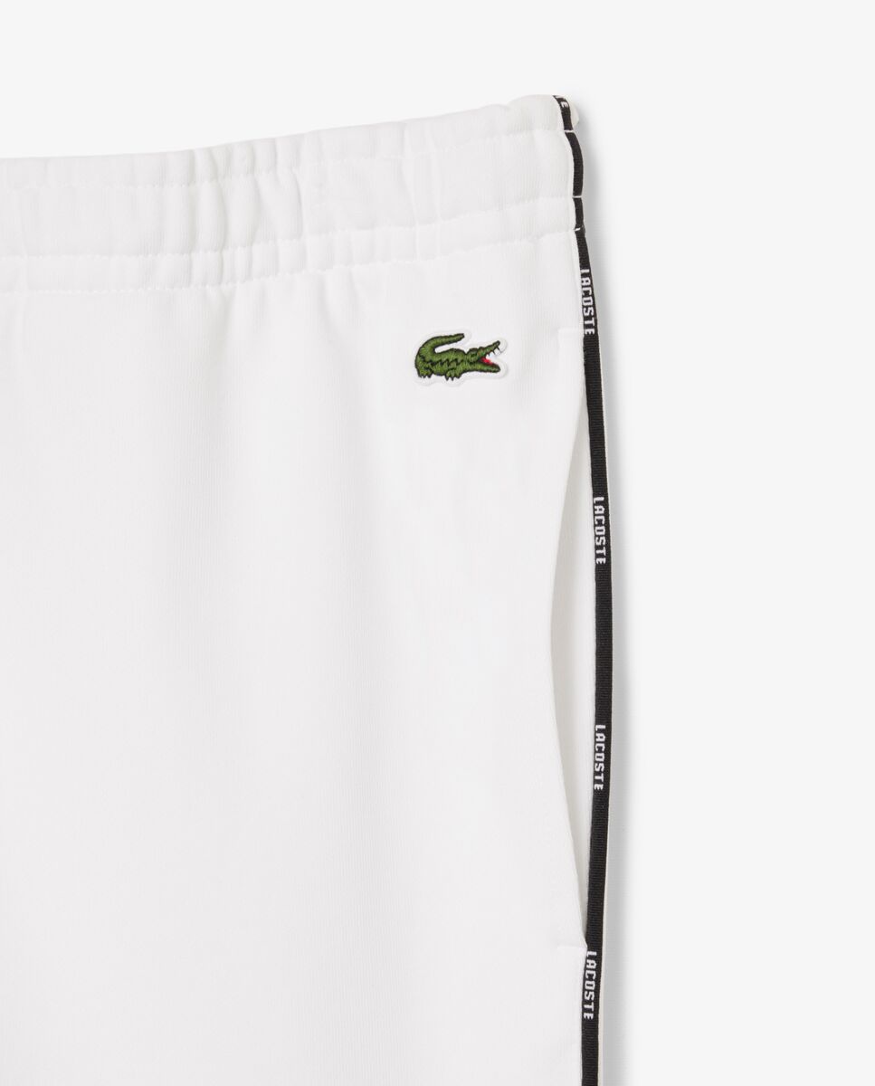 Pantalón de hombre de chándal con ribete de logotipo - Lacoste - Blanco Blanco-6