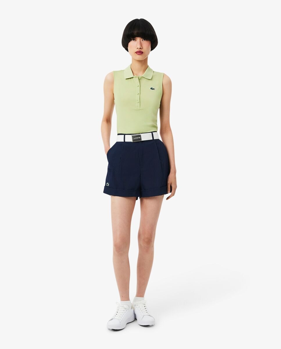Lacoste - Bermudas de mujer de golf elásticas ultra dry en azul.