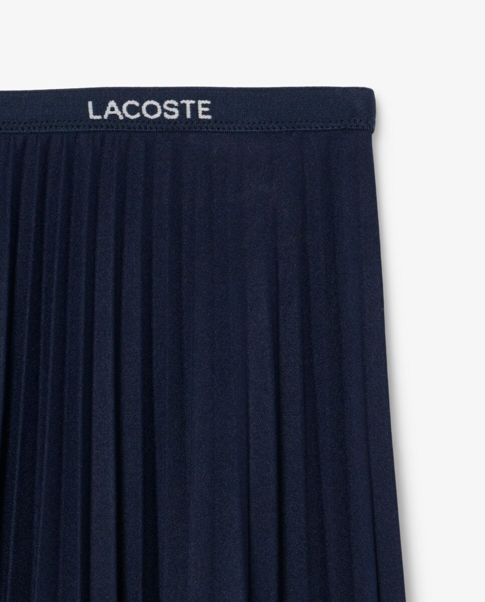 Falda larga plisada con cintura elástica - Lacoste - Azul marino Azul marino-5