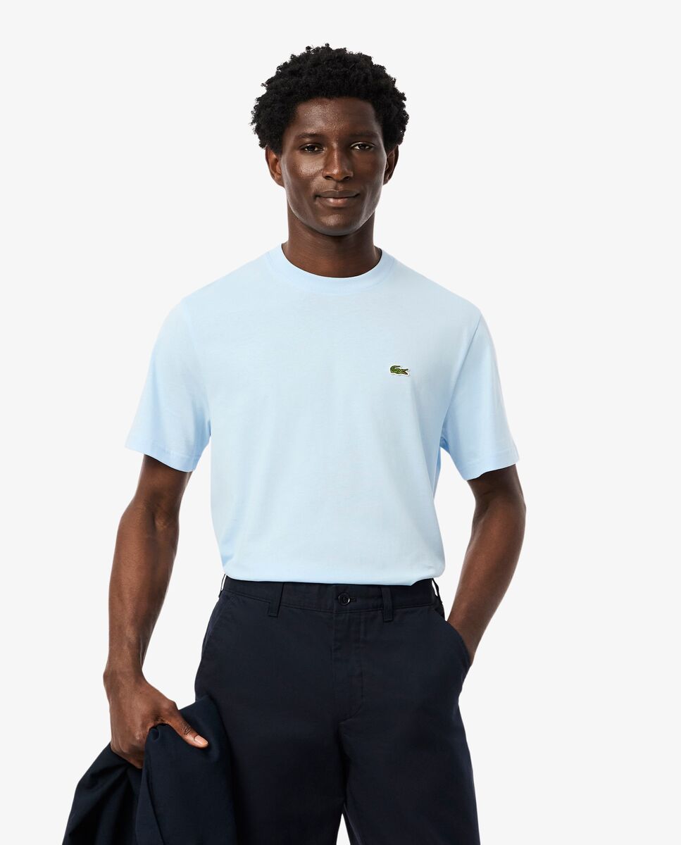 Imagen 0 de Camiseta de hombre de algodón de manga corta Azul claro