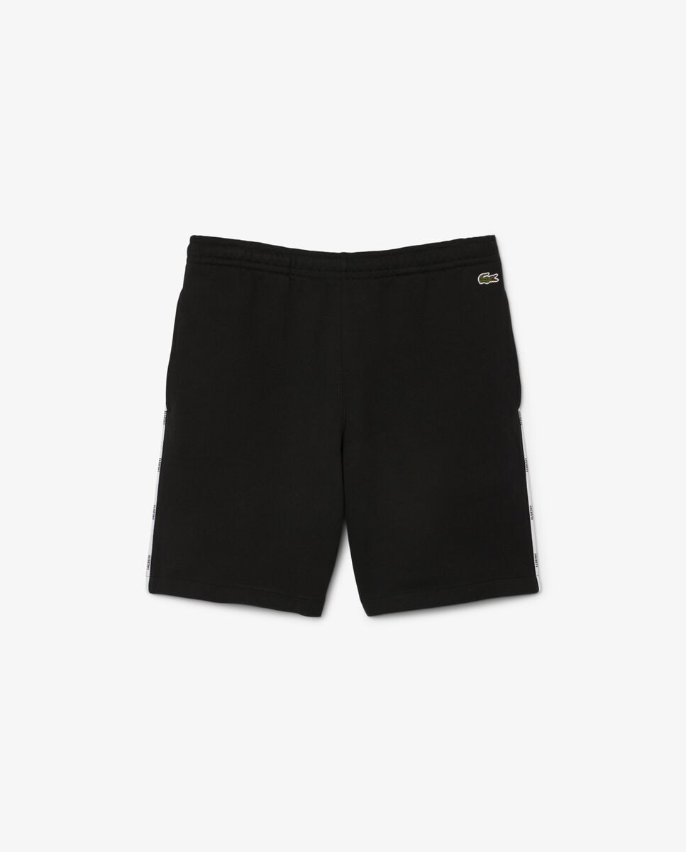 Lacoste - Pantalón de hombre corto de felpa de algodón con ribete de logotipo.
