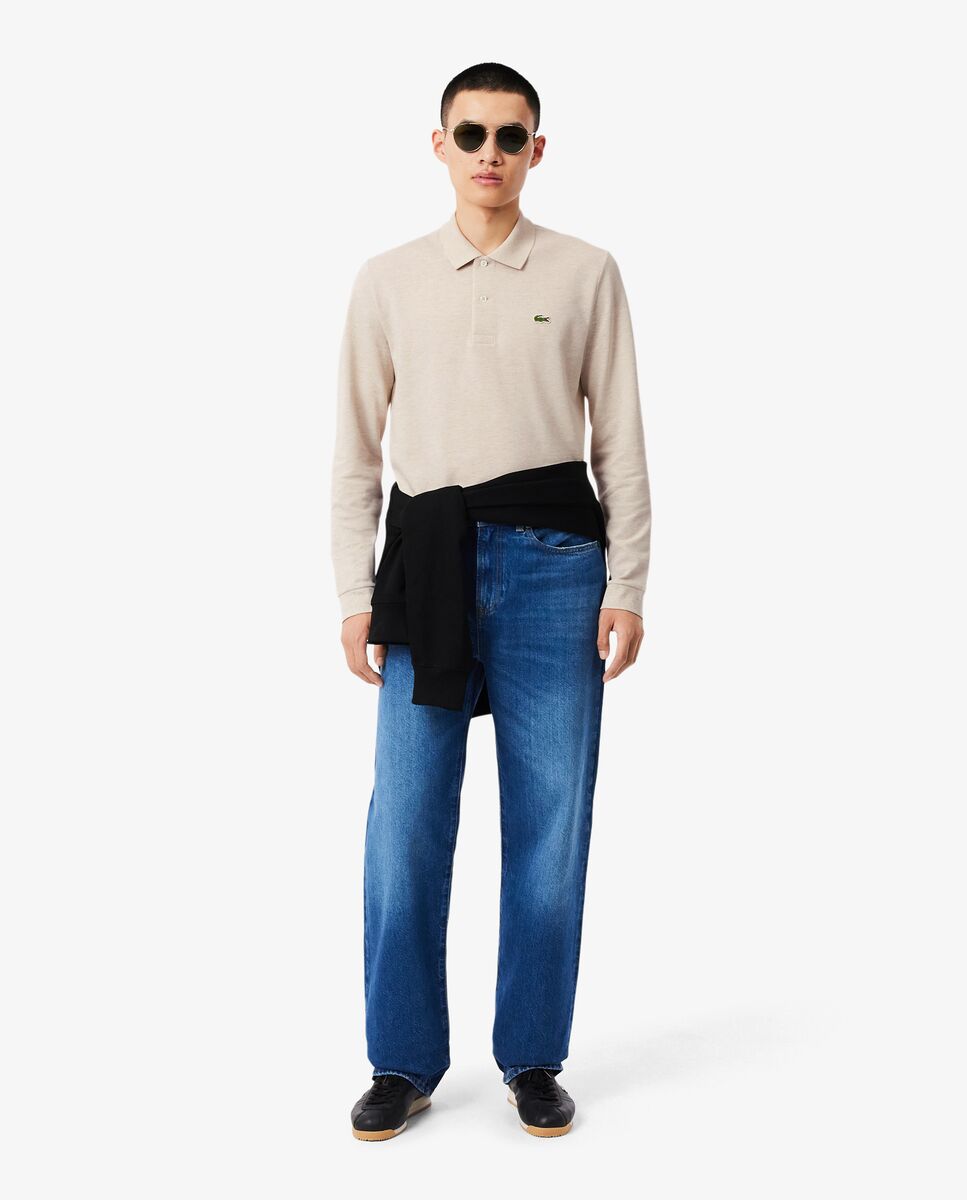 Polo de hombre de corte clásico de manga larga - Lacoste - Beige Beige-4
