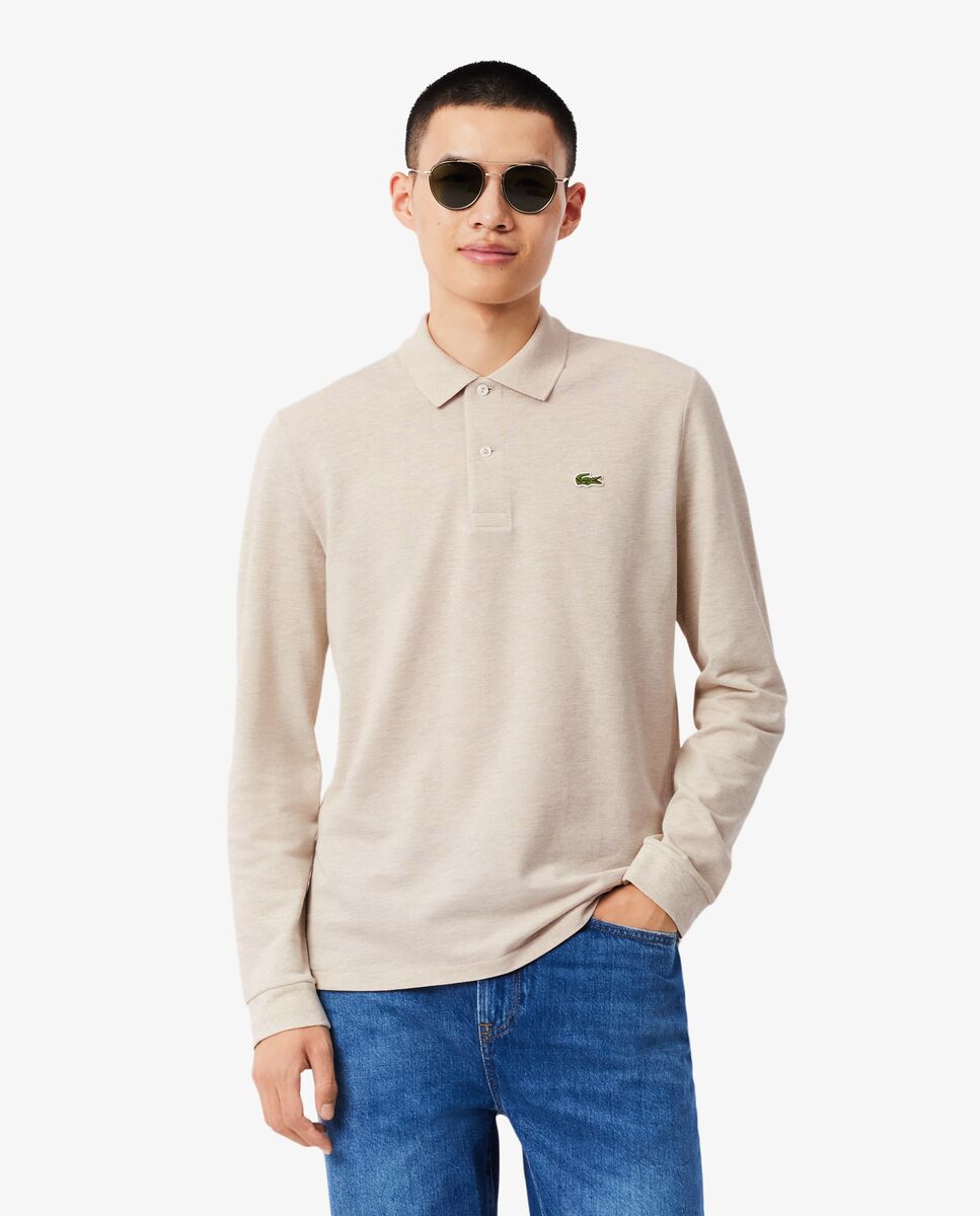 Imagen 0 de Polo de hombre de corte clásico de manga larga Natural