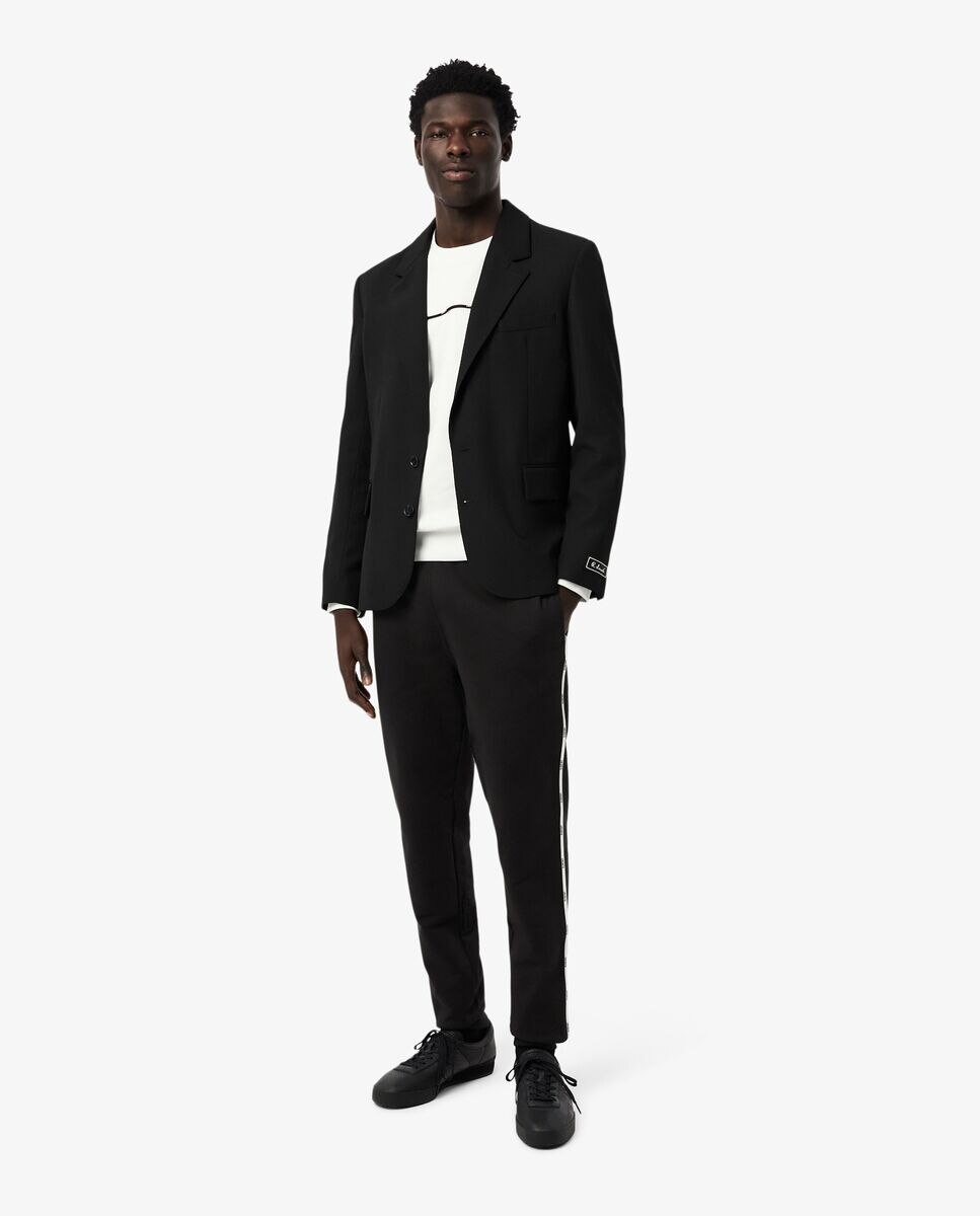 Pantalón de hombre de chándal con ribete de logotipo - Lacoste - Negro Negro-1