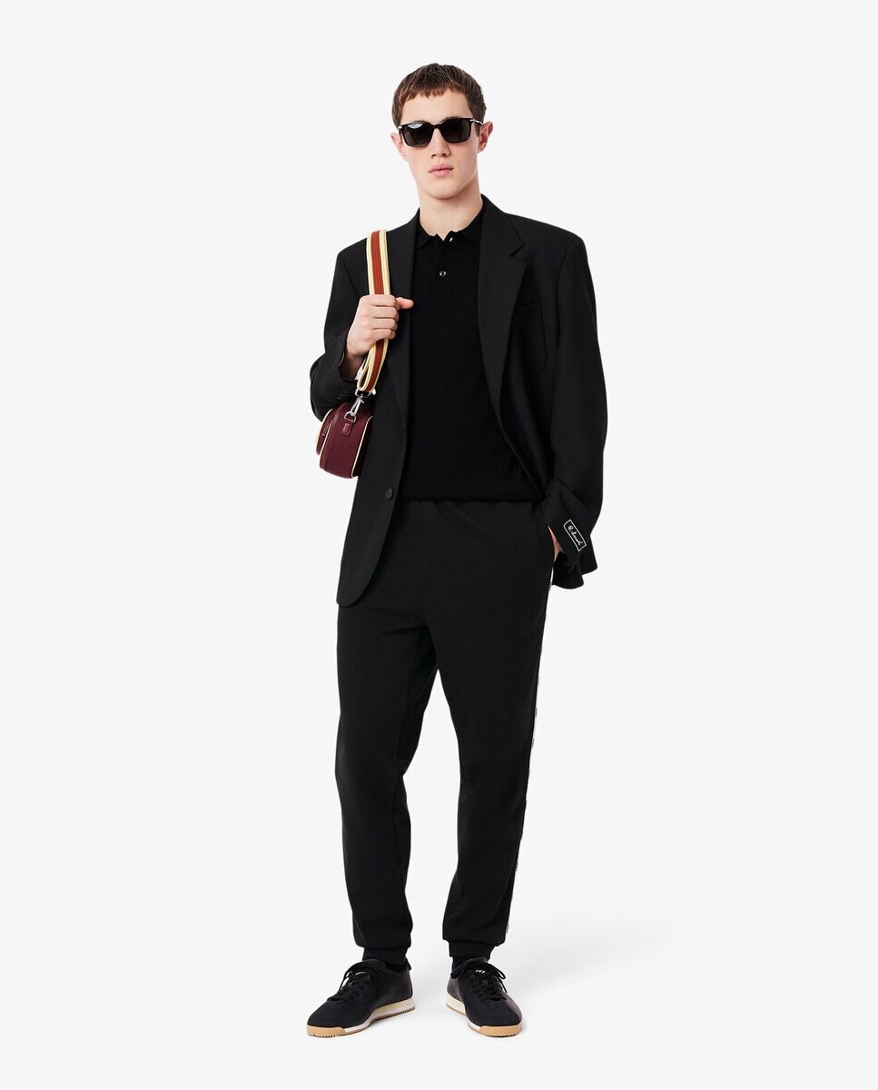Pantalón de hombre de chándal con ribete de logotipo - Lacoste - Negro Negro-4