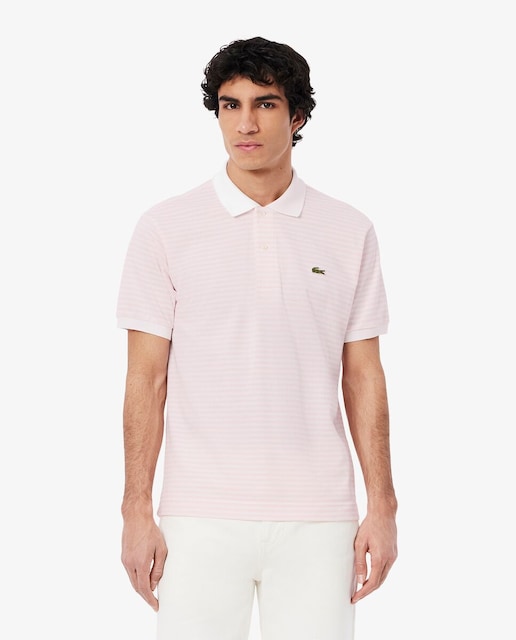 Imagen 0 de Polo de hombre de corte clásico de petit piqué de rayas de manga corta