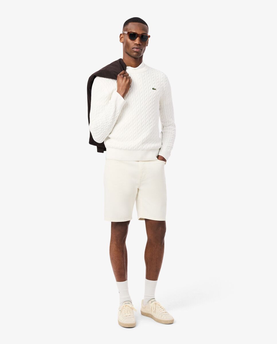 Jersey de hombre de algodón de punto de ochos - Lacoste - Blanco Blanco-4