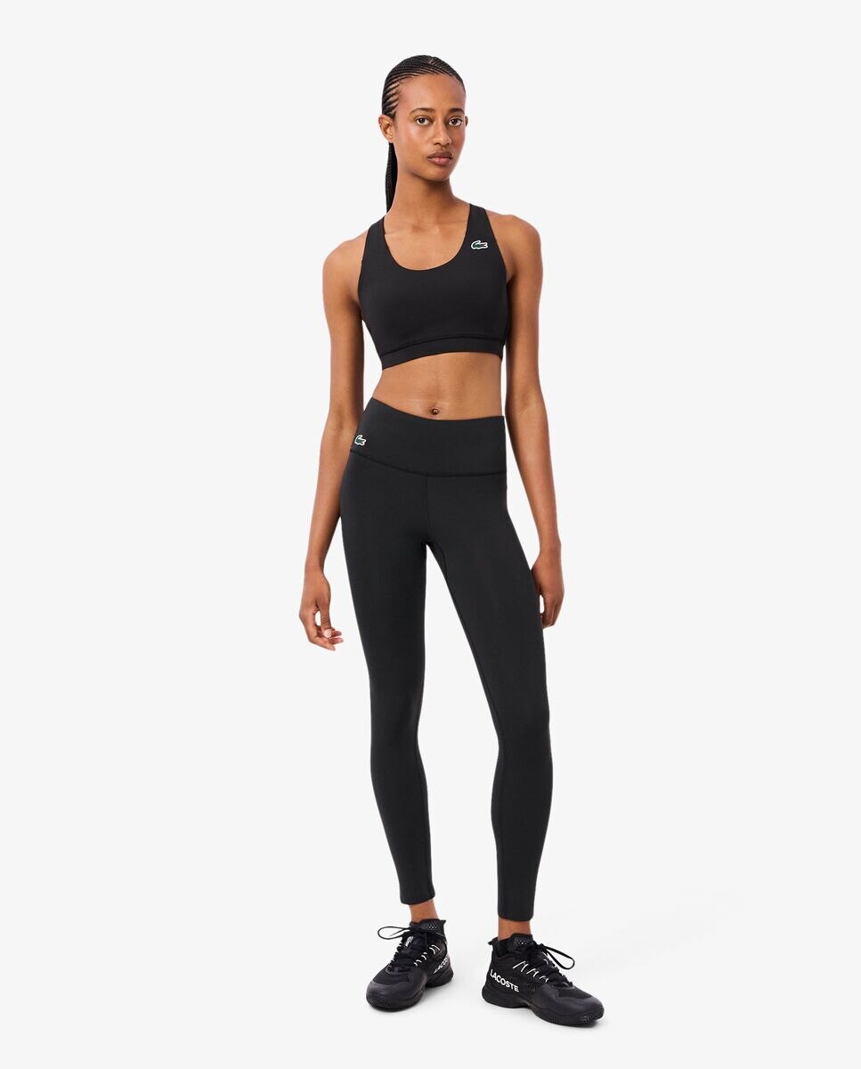 Lacoste - Leggin de mujer deportivo de tiro alto con bolsillo para llaves.