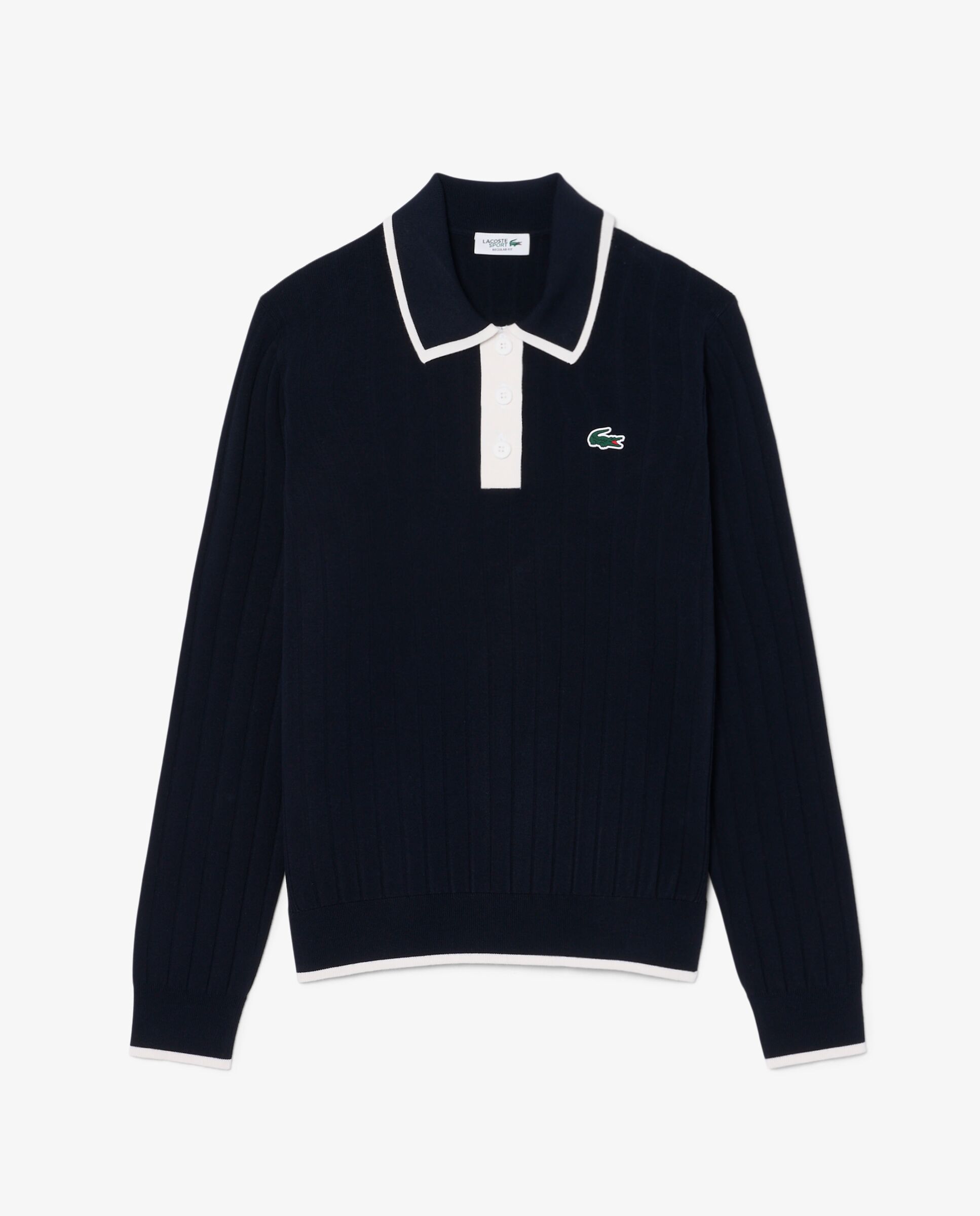 Jersey de golf elástico de mujer con cuello polo Lacoste - Blanco Blanco-6