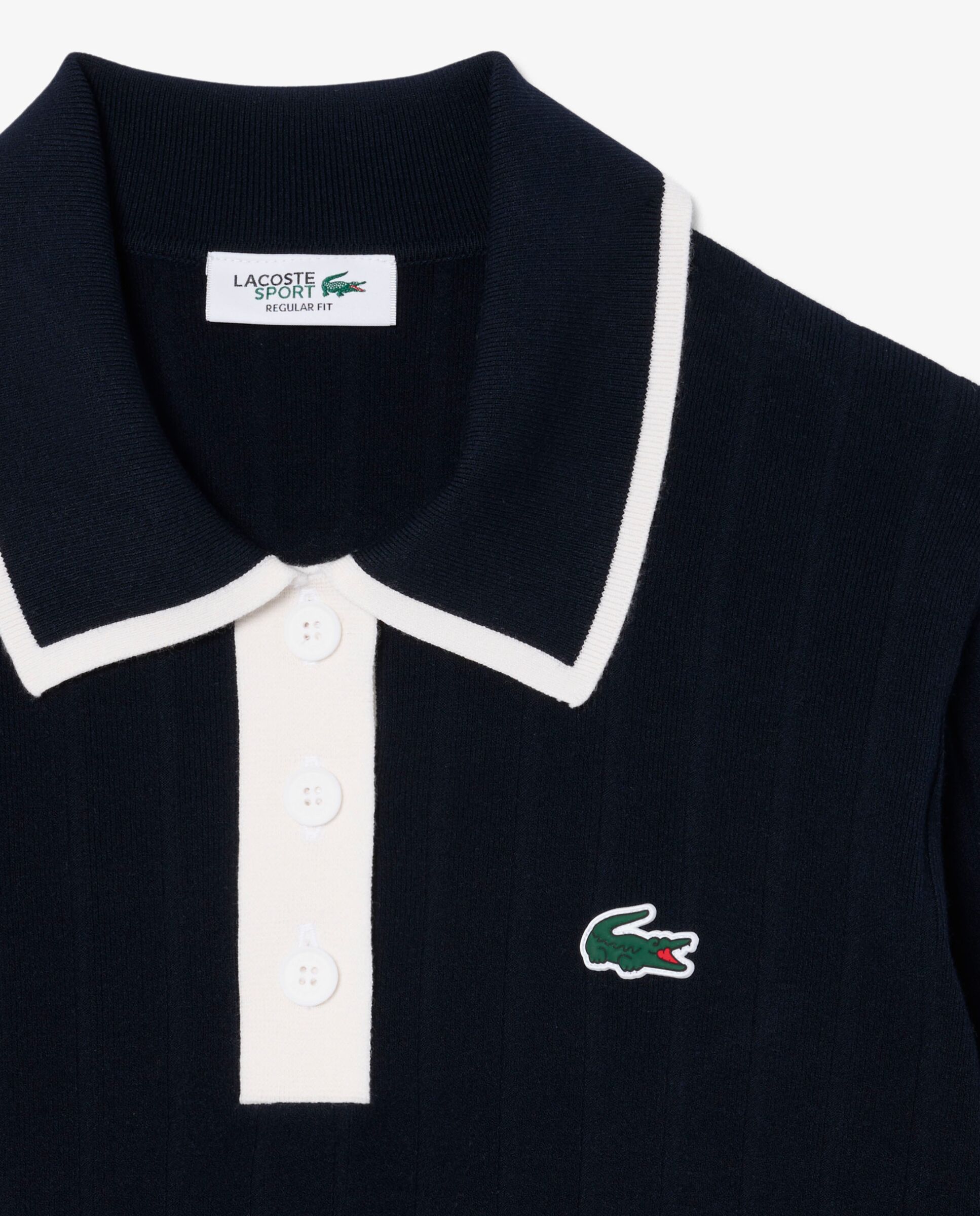 Jersey de golf elástico de mujer con cuello polo Lacoste - Blanco Blanco-5
