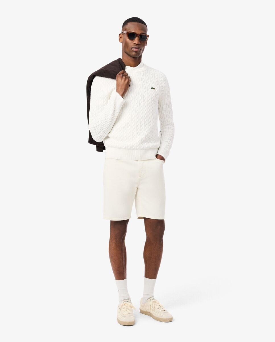 Jersey de hombre de algodón de punto de ochos - Blanco Blanco-4