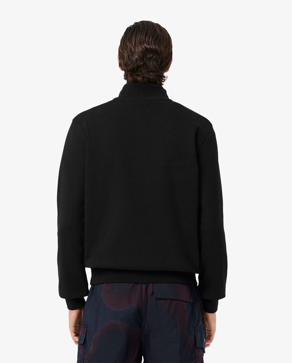 Sudadera sin capucha de hombre de felpa de cuello alto con cremallera en marrón - Lacoste - Negro Negro-2