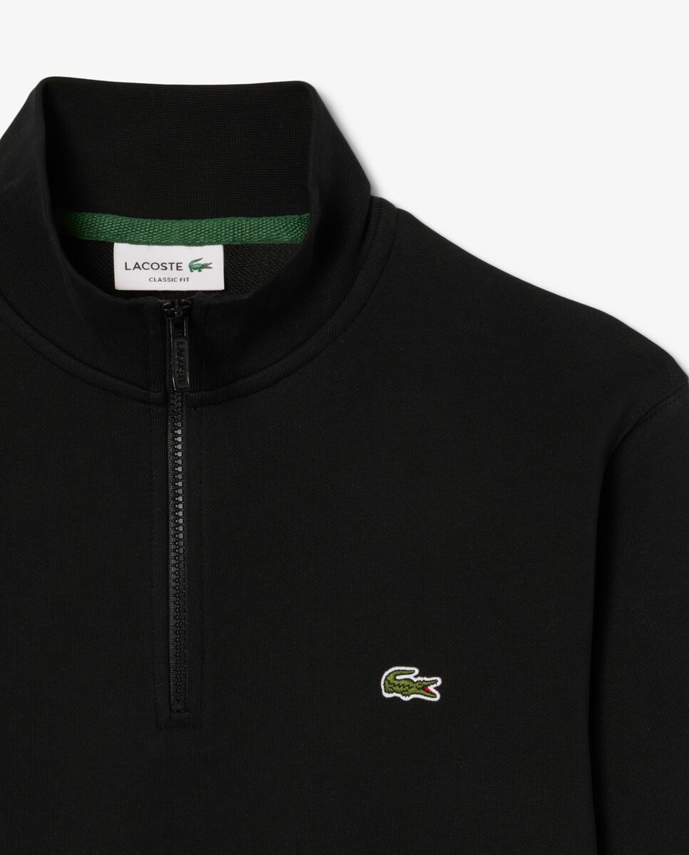Sudadera sin capucha de hombre de felpa de cuello alto con cremallera en marrón - Lacoste - Negro Negro-5
