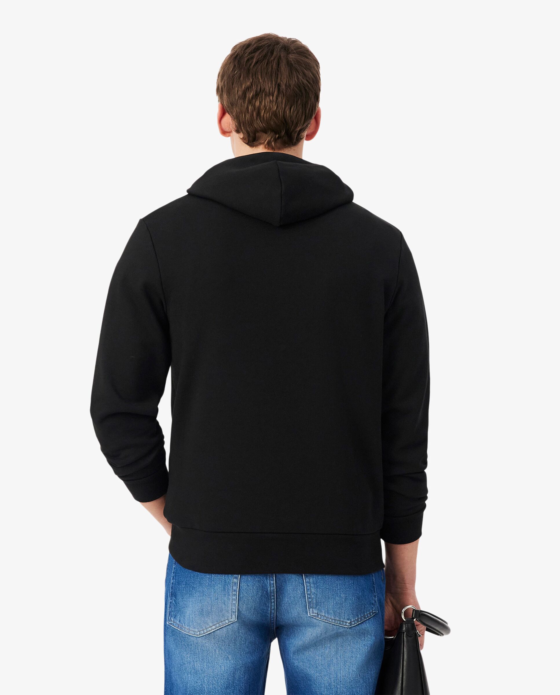 Sudadera de hombre con capucha de felpa de algodón - Lacoste - Negro Negro-2