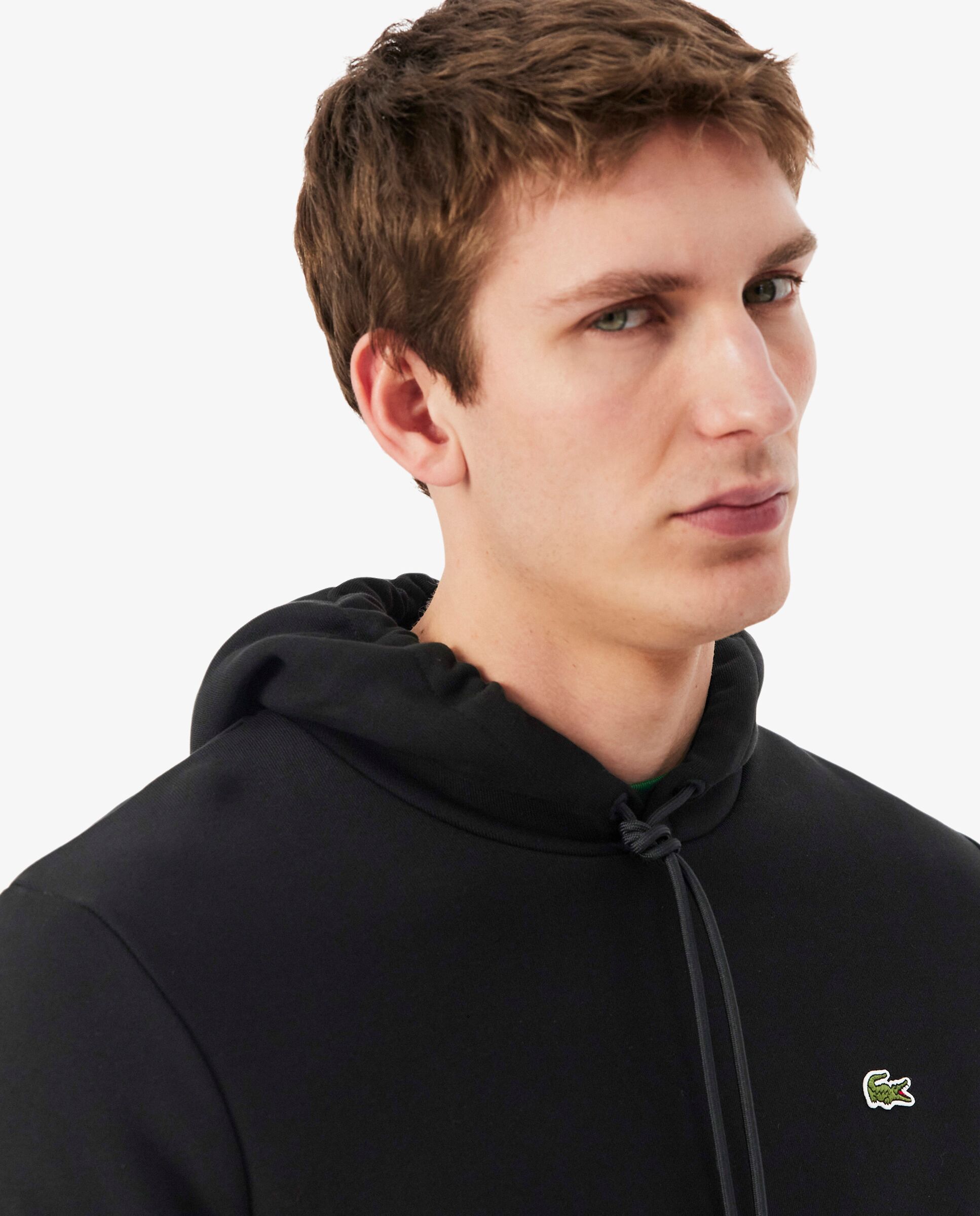 Sudadera de hombre con capucha de felpa de algodón - Lacoste - Negro Negro-3