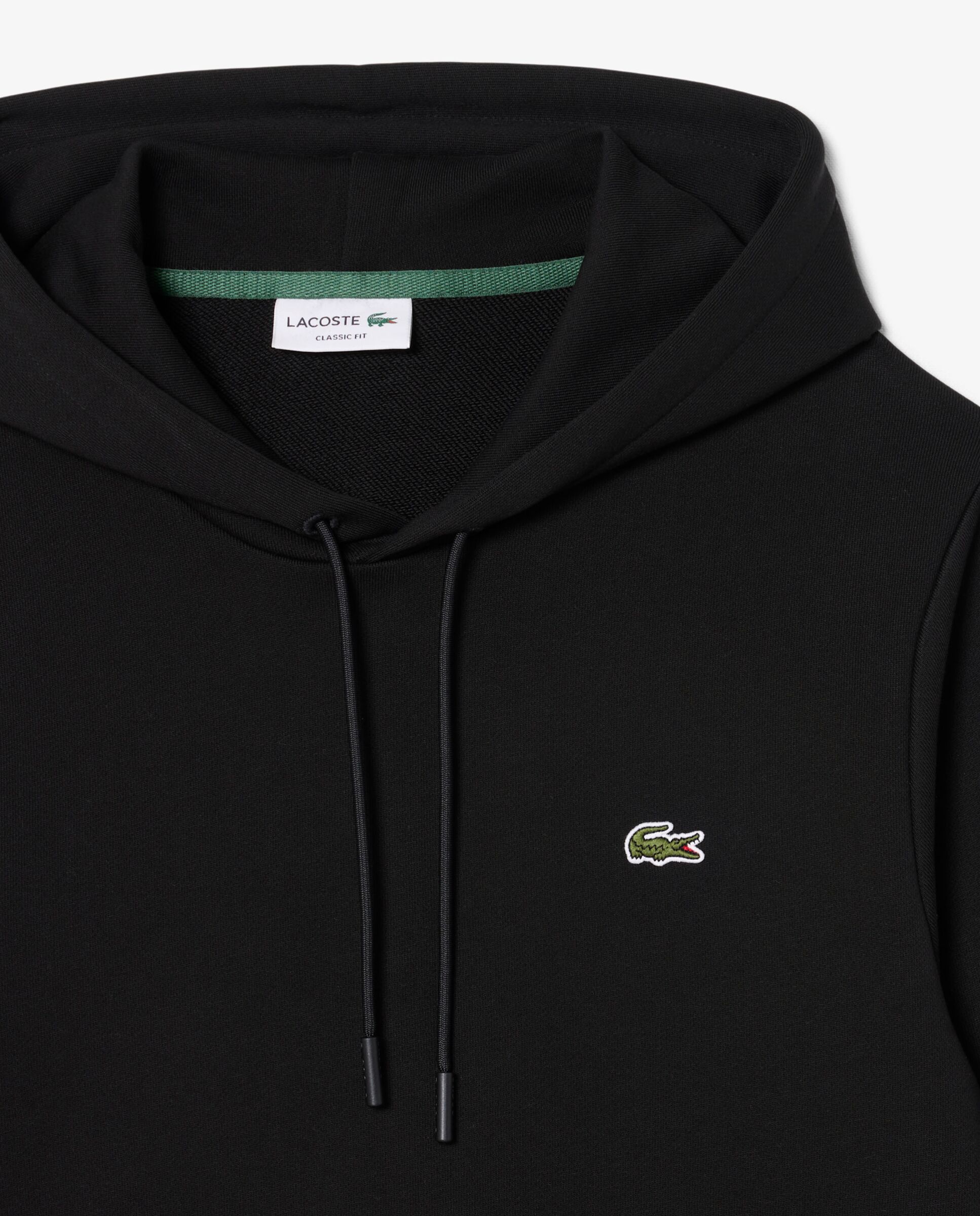 Sudadera de hombre con capucha de felpa de algodón - Lacoste - Negro Negro-5