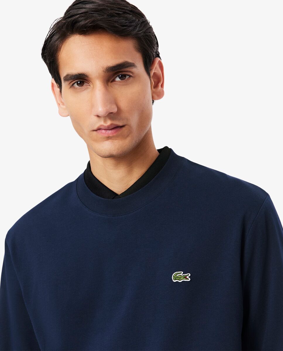 Camiseta de hombre de manga larga de algodón - Lacoste - Azul oscuro Azul oscuro-3