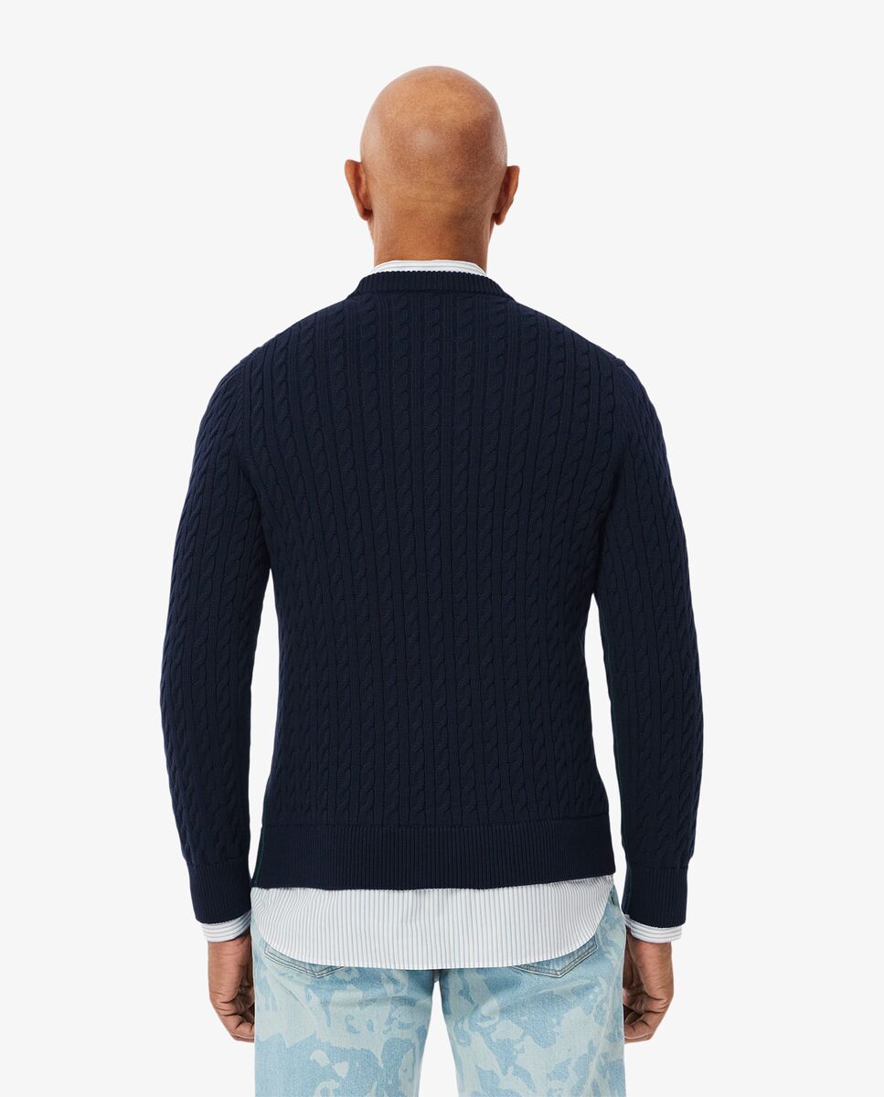 Jersey de hombre de algodón de punto de ochos - Azul oscuro Azul oscuro-2