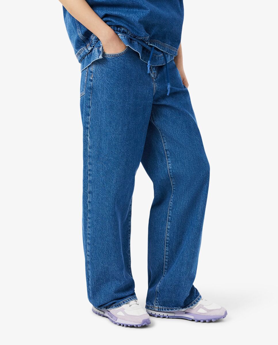 Jogger denim de mujer de corte ancho - Lacoste - Azul claro Azul claro-3