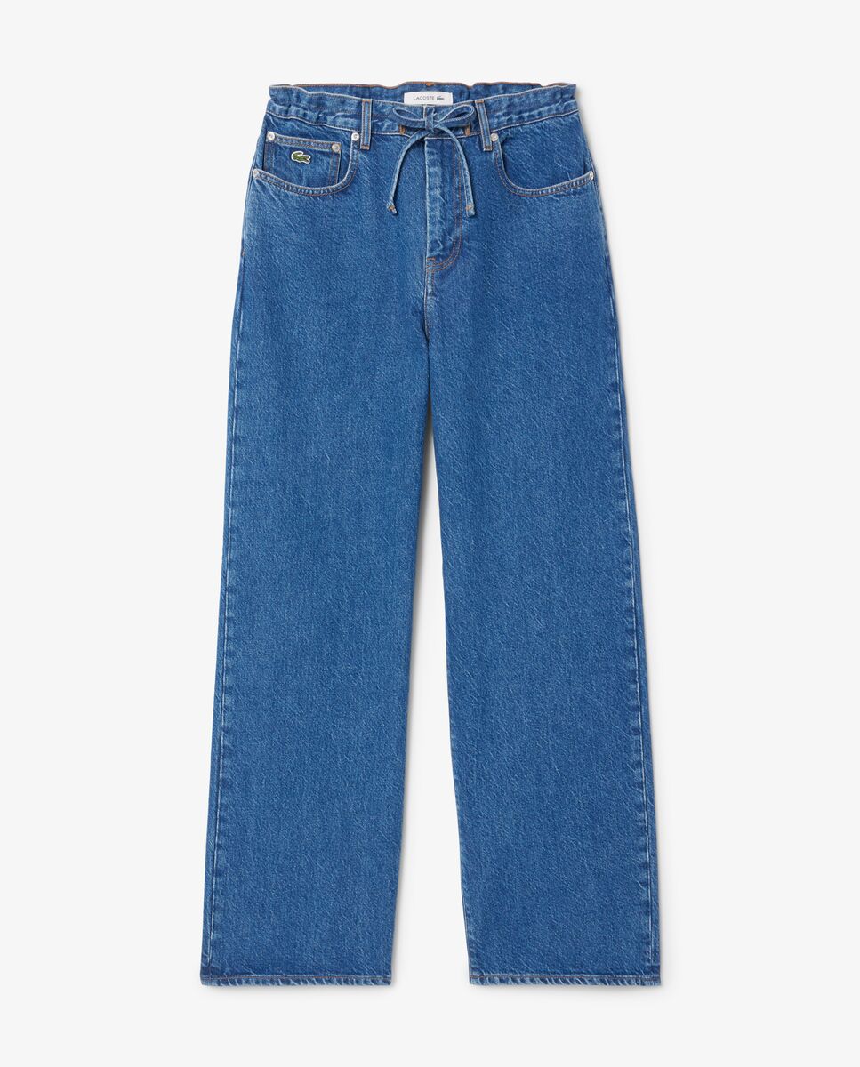 Jogger denim de mujer de corte ancho - Lacoste - Azul claro Azul claro-6