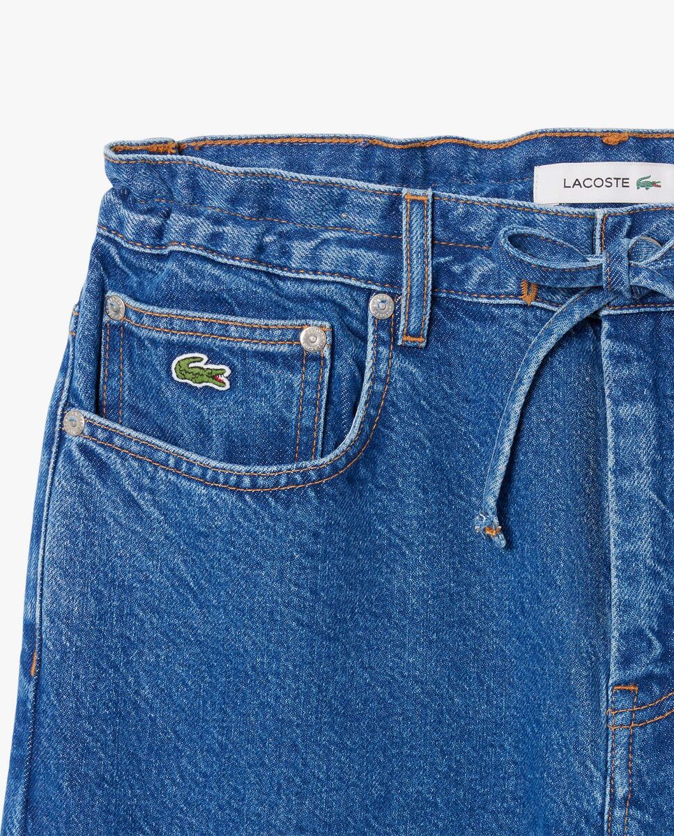 Jogger denim de mujer de corte ancho - Lacoste - Azul claro Azul claro-5