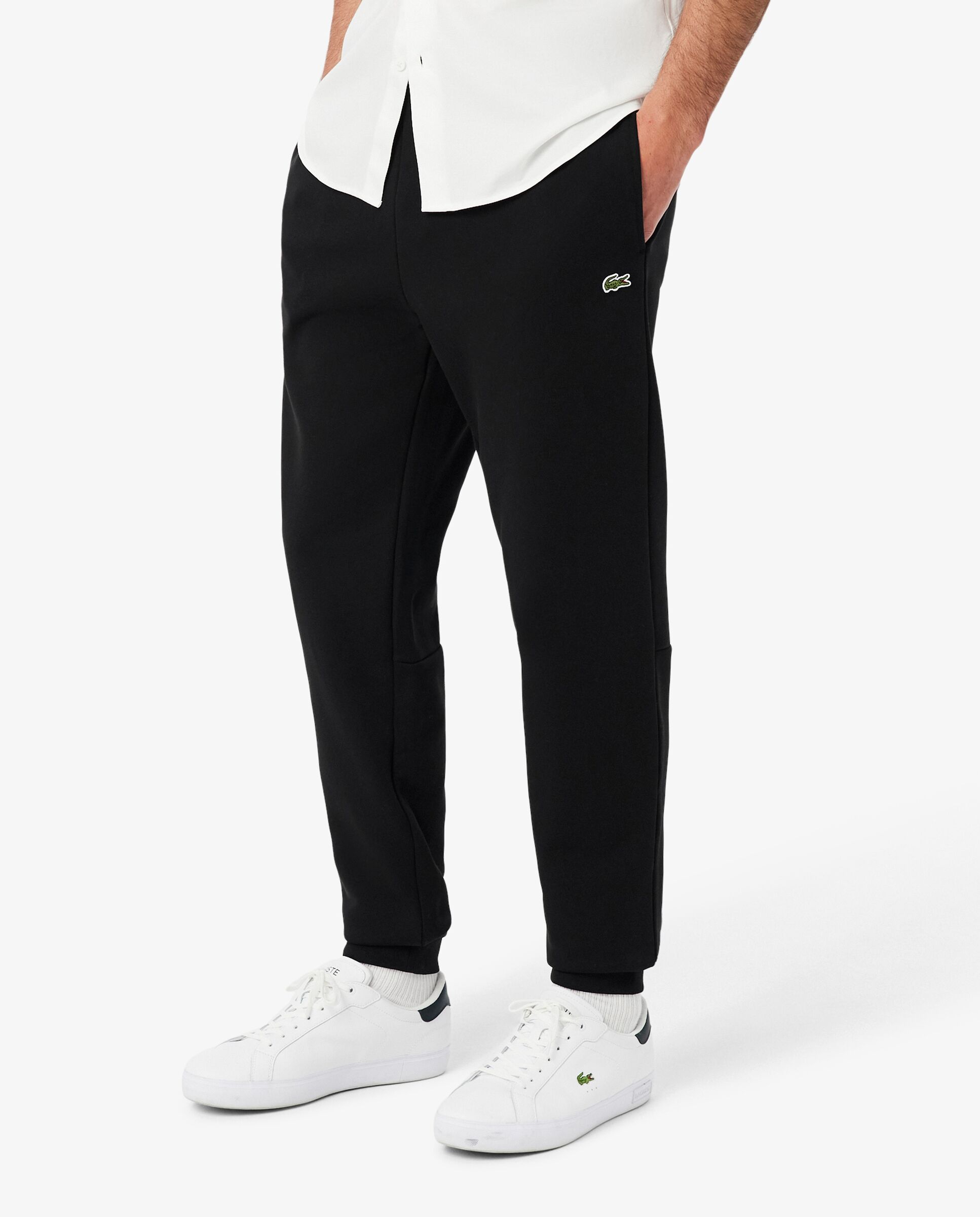 Pantalón de hombre de chándal con ribete de logotipo - Lacoste - Negro Negro-3