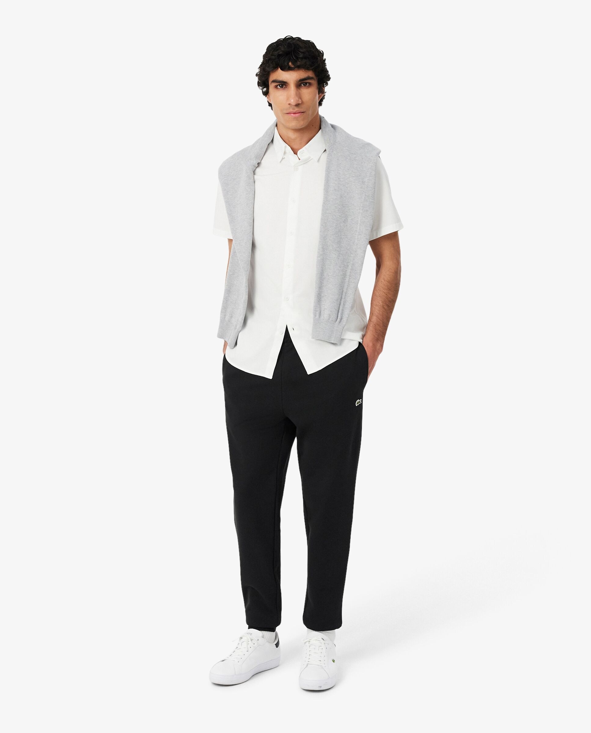 Pantalón de hombre de chándal con ribete de logotipo - Lacoste - Negro Negro-4