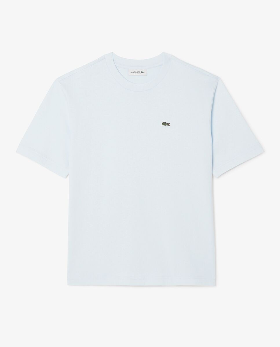 Camiseta de mujer de corte holgado de algodón suave de manga corta - Lacoste - Azul claro Azul claro-6