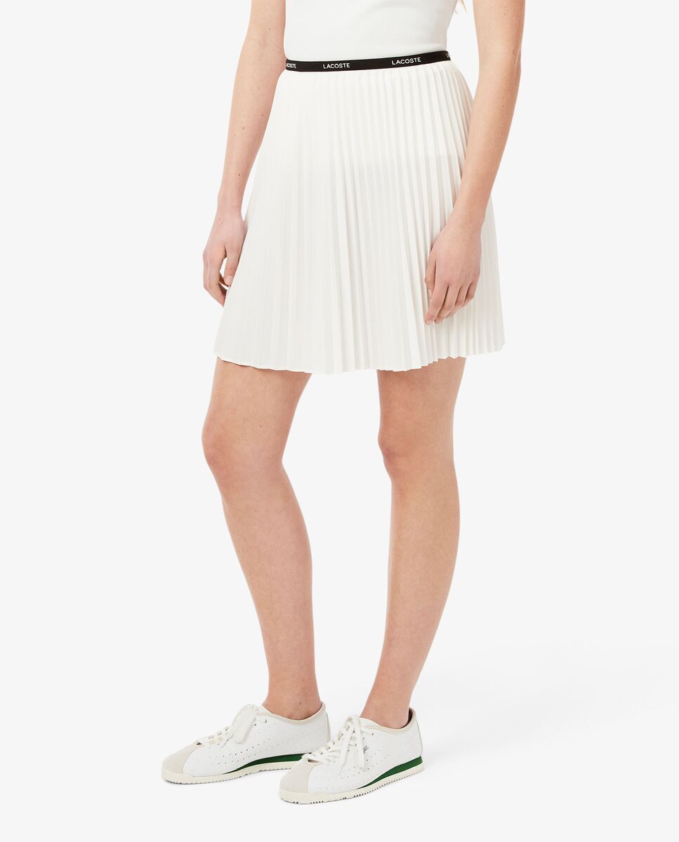 Falda corta plisada en - Lacoste - Blanco Blanco-3