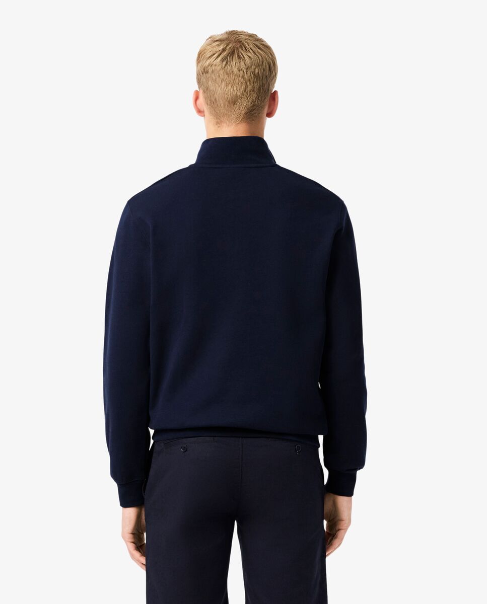 Sudadera sin capucha de hombre de felpa de cuello alto con cremallera en marrón - Lacoste - Azul marino Azul marino-2
