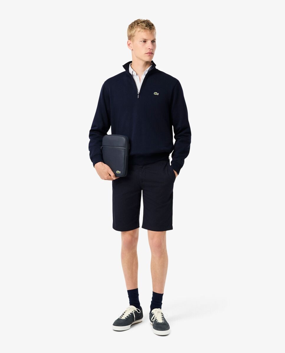 Sudadera sin capucha de hombre de felpa de cuello alto con cremallera en marrón - Lacoste - Azul marino Azul marino-4